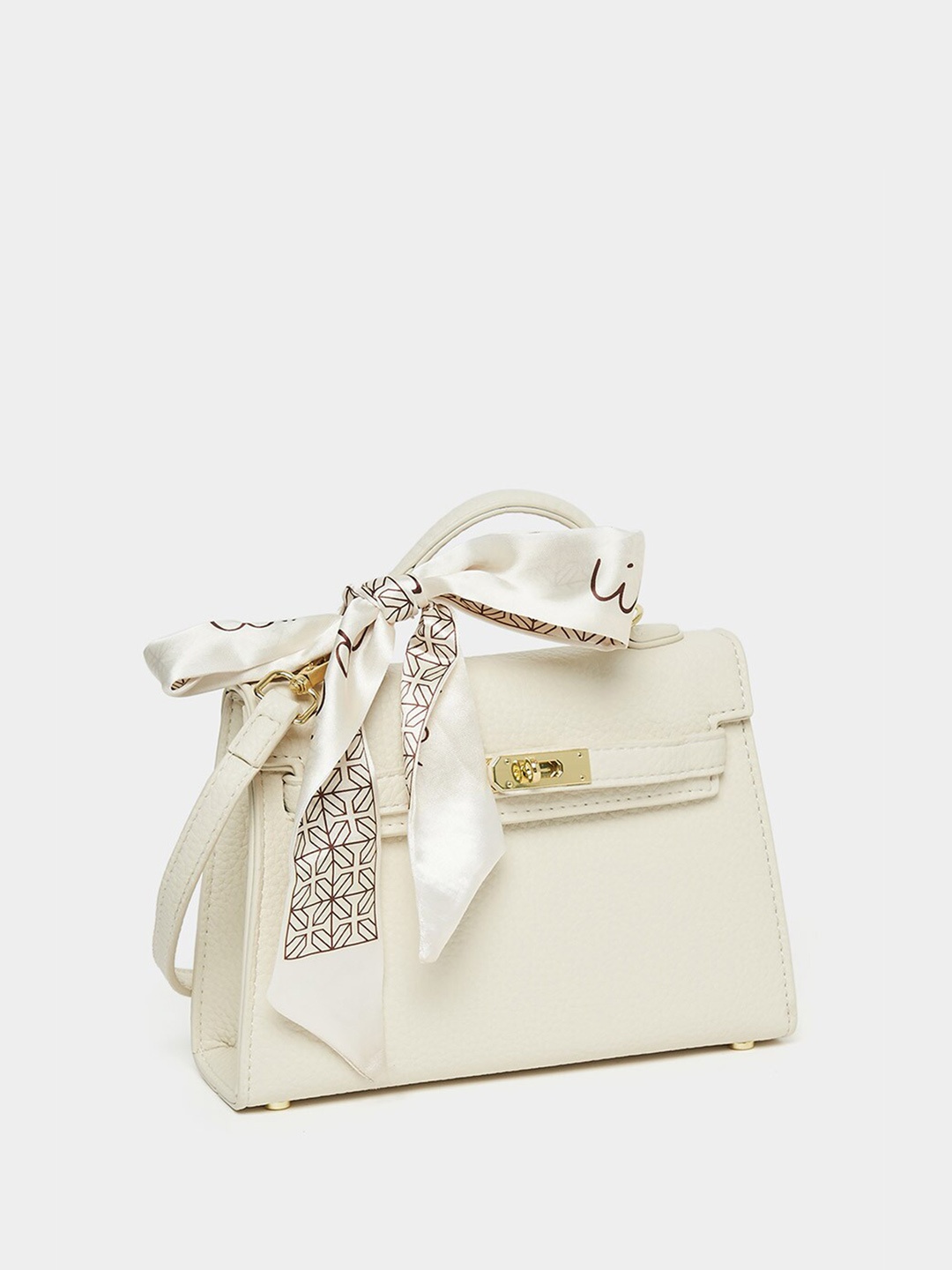 

Styli Structured Satchel Bag, Beige