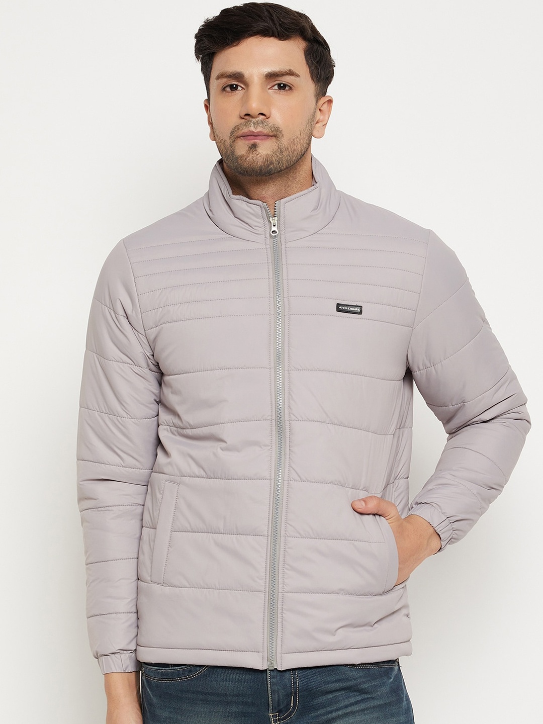 

BETTER THINK Mock Collar Lightweight Puffer Jacket, Grey