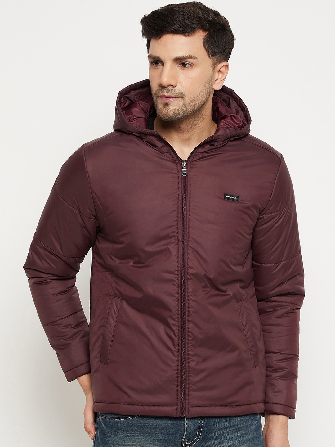 

BETTER THINK Hooded Lightweight Padded Jacket, Maroon