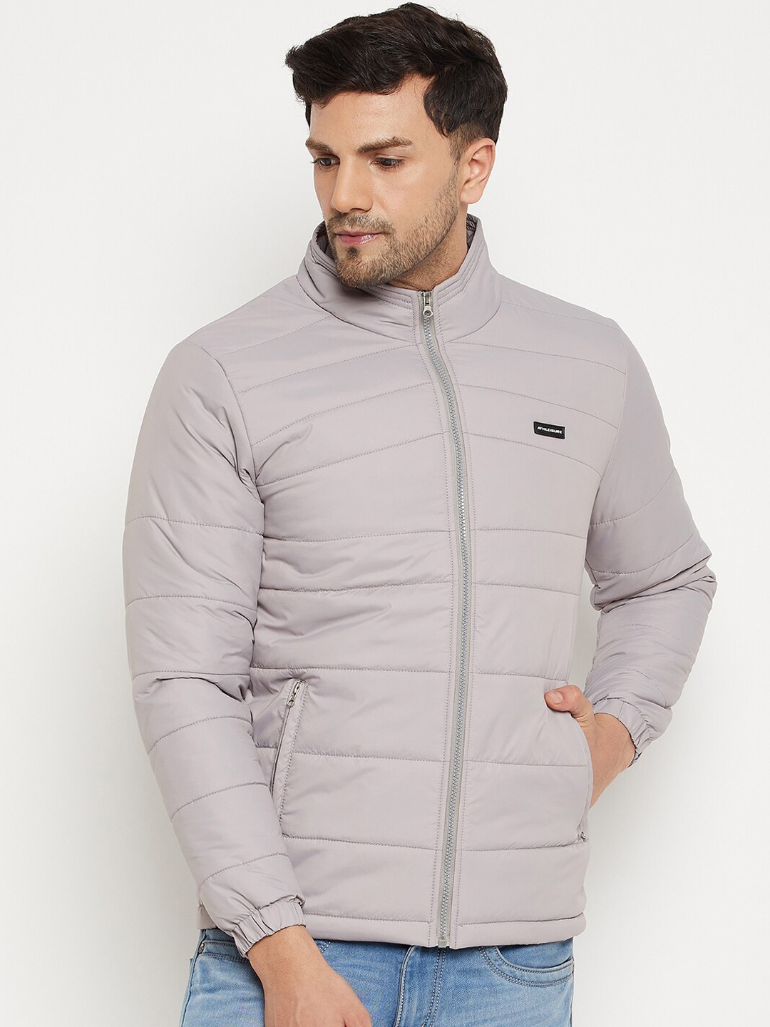 

BETTER THINK Mock Collar Lightweight Puffer Jacket, Grey
