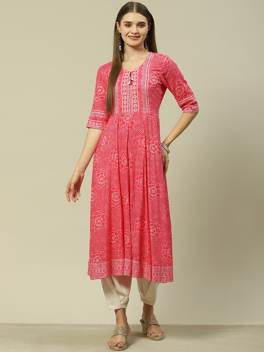 

Rangriti Geometric Printed Anarkali Kurta, Pink