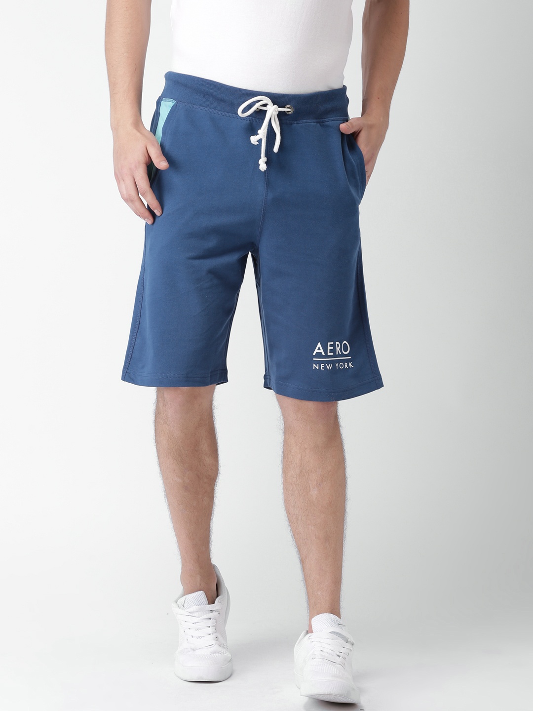 

Aeropostale Men Blue Solid Slim Fit Sports Shorts