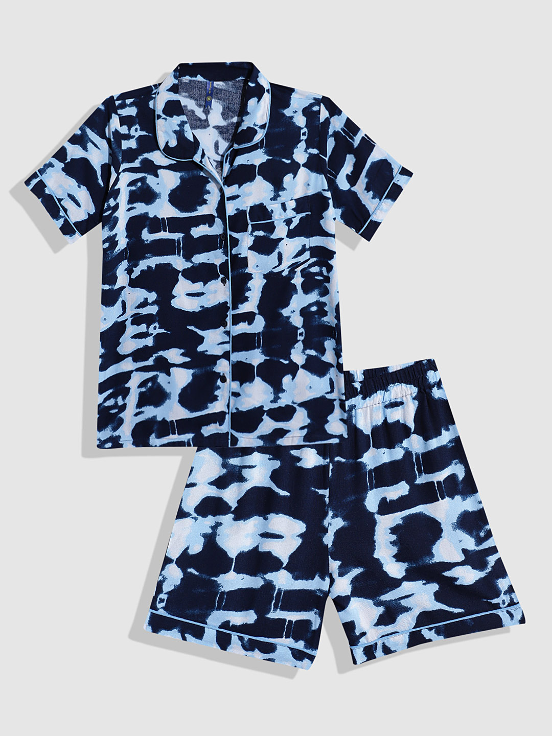 

YK Girls Blue Printed Night suit