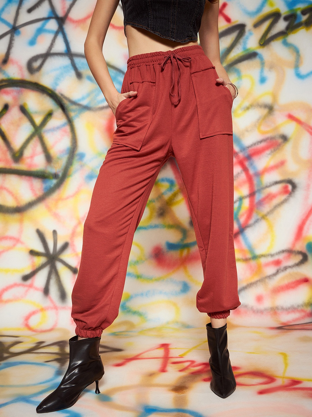 

KASSUALLY Women Loose Fit Trousers, Red