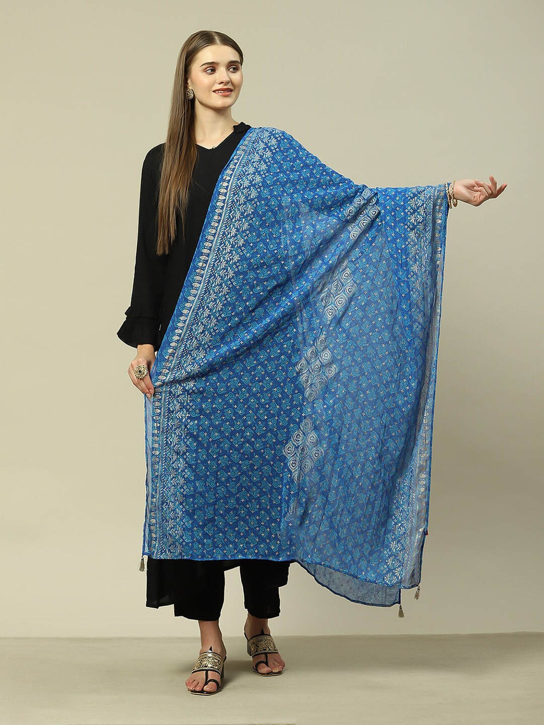

Rangriti Ethnic Motifs Printed Dupatta, Blue