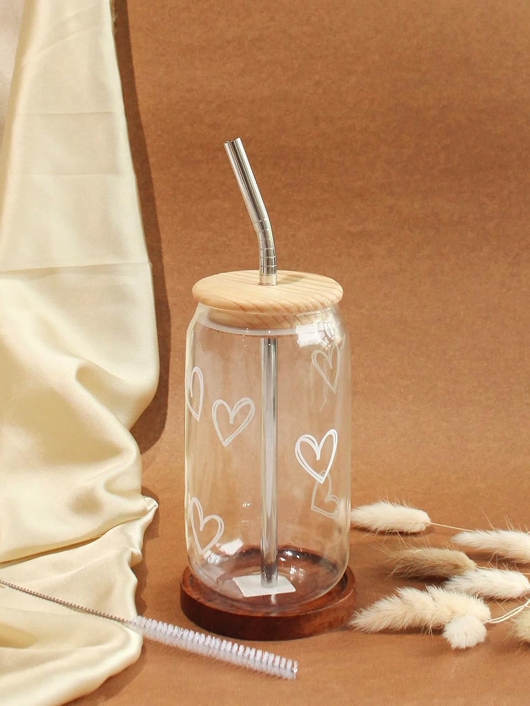 

1219 Avenue Transparent Water Glass With Straw & Lid-500 ml