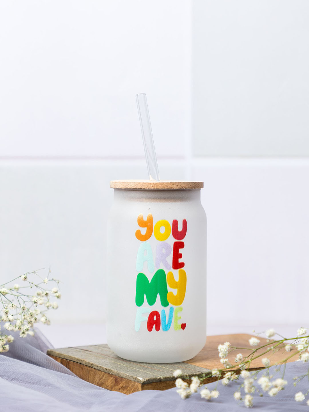 

1219 Avenue Transparent Water Glass With Straw & Lid-500 ml