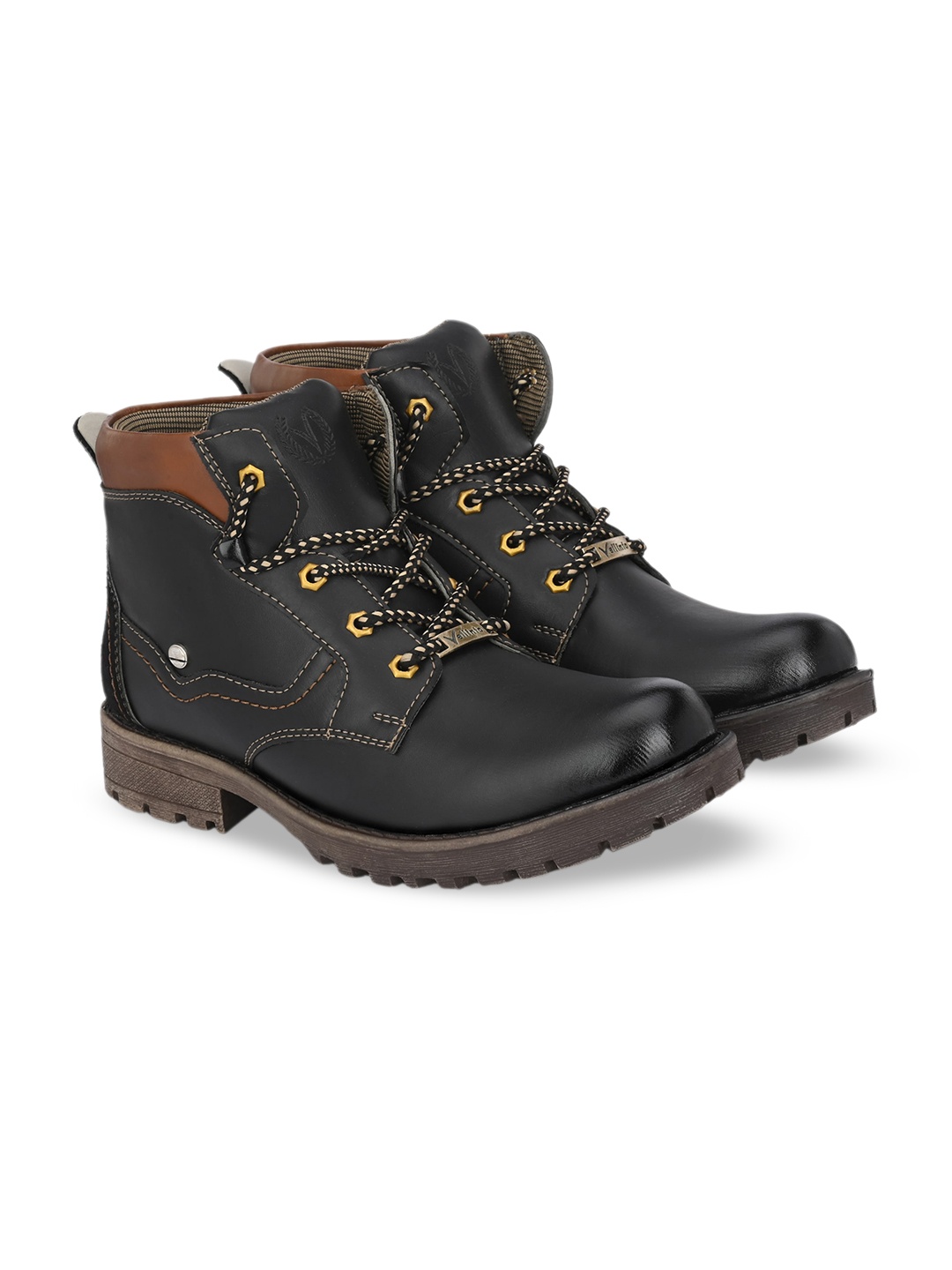 

Vellinto Men Lace-Up Regular Boots, Black