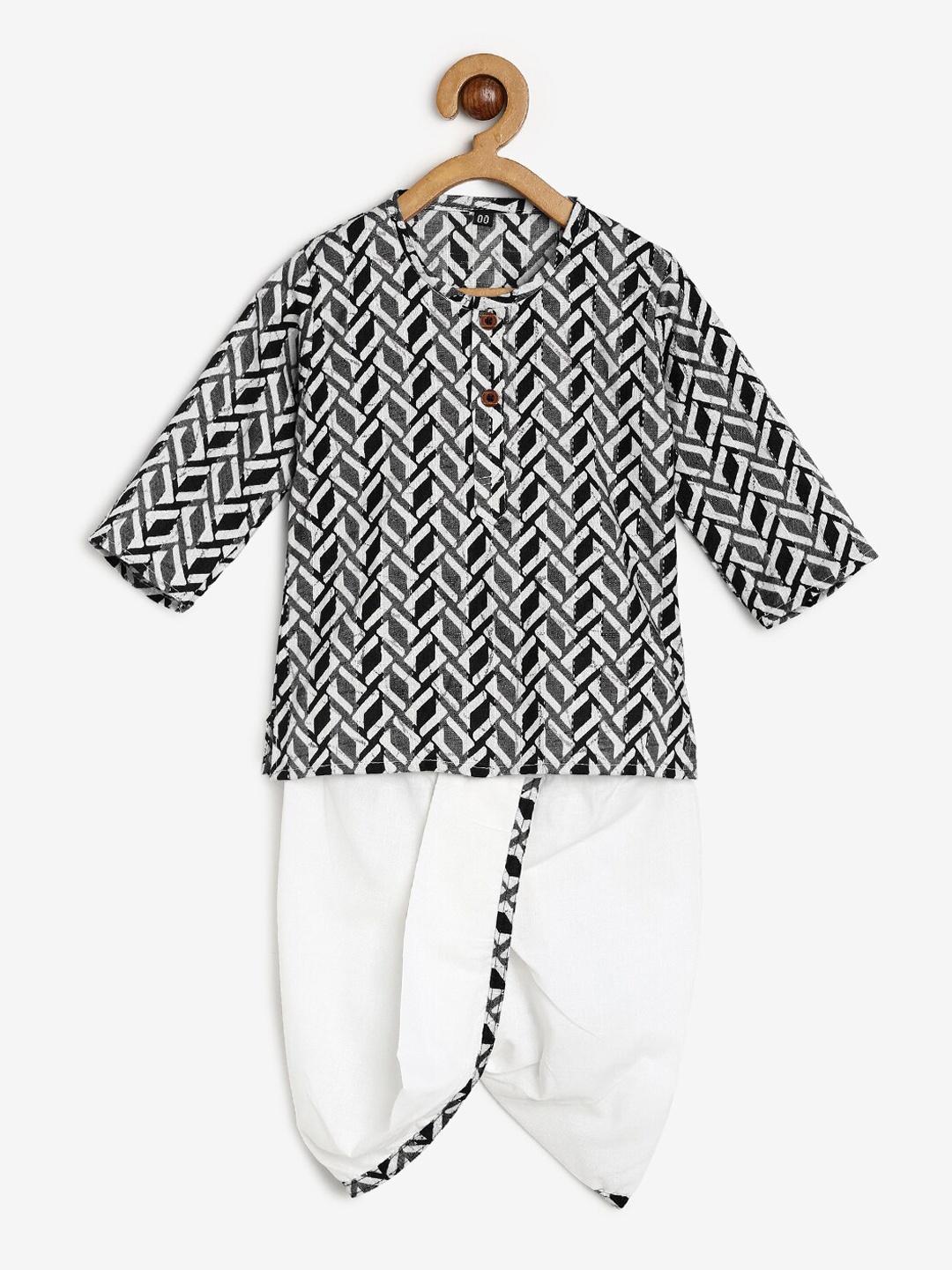 

BAESD Kids Ethnic Motifs Printed Regular Kurta With Dhoti Pants, Grey