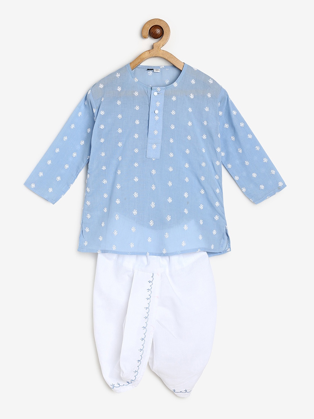 

BAESD Kids Ethnic Motif Printed Straight Kurta with Dhoti Pant, Blue