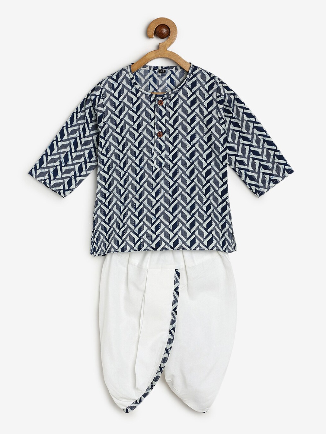 

BAESD Kids Ethnic Motifs Printed Regular Kurta With Dhoti Pants, Blue