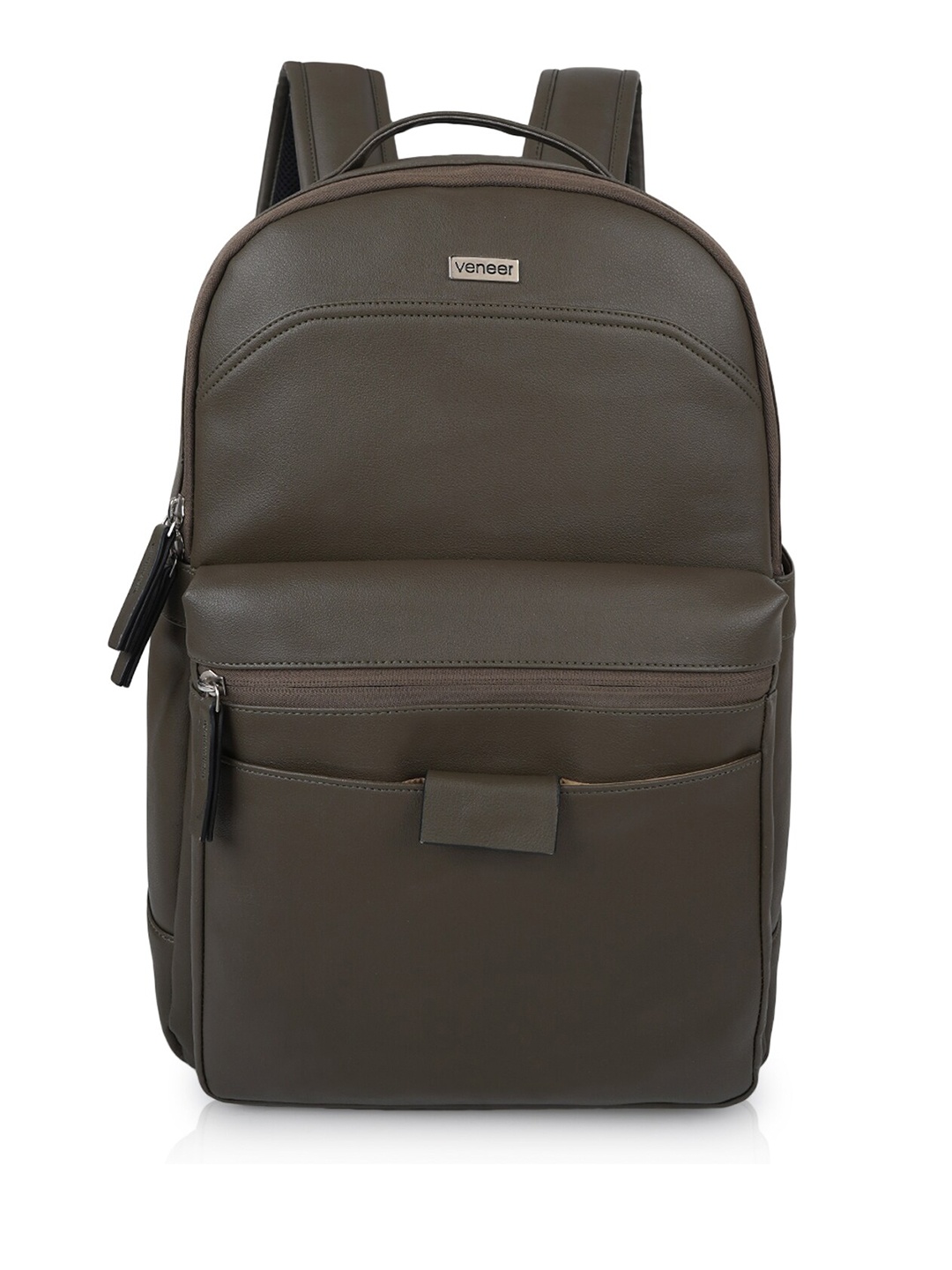 

Veneer Unisex Water Resistant Leather 16 Inch Laptop Backpack, Brown