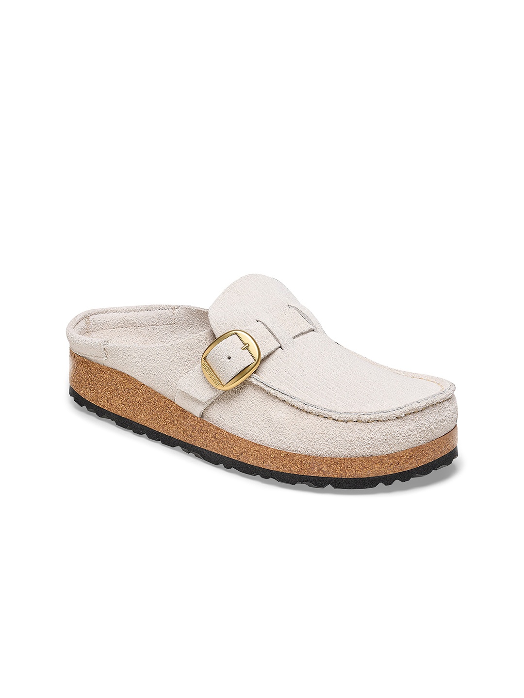 

Birkenstock Buckley Corduroy Antique White Narrow Width Suede Embossed Clogs