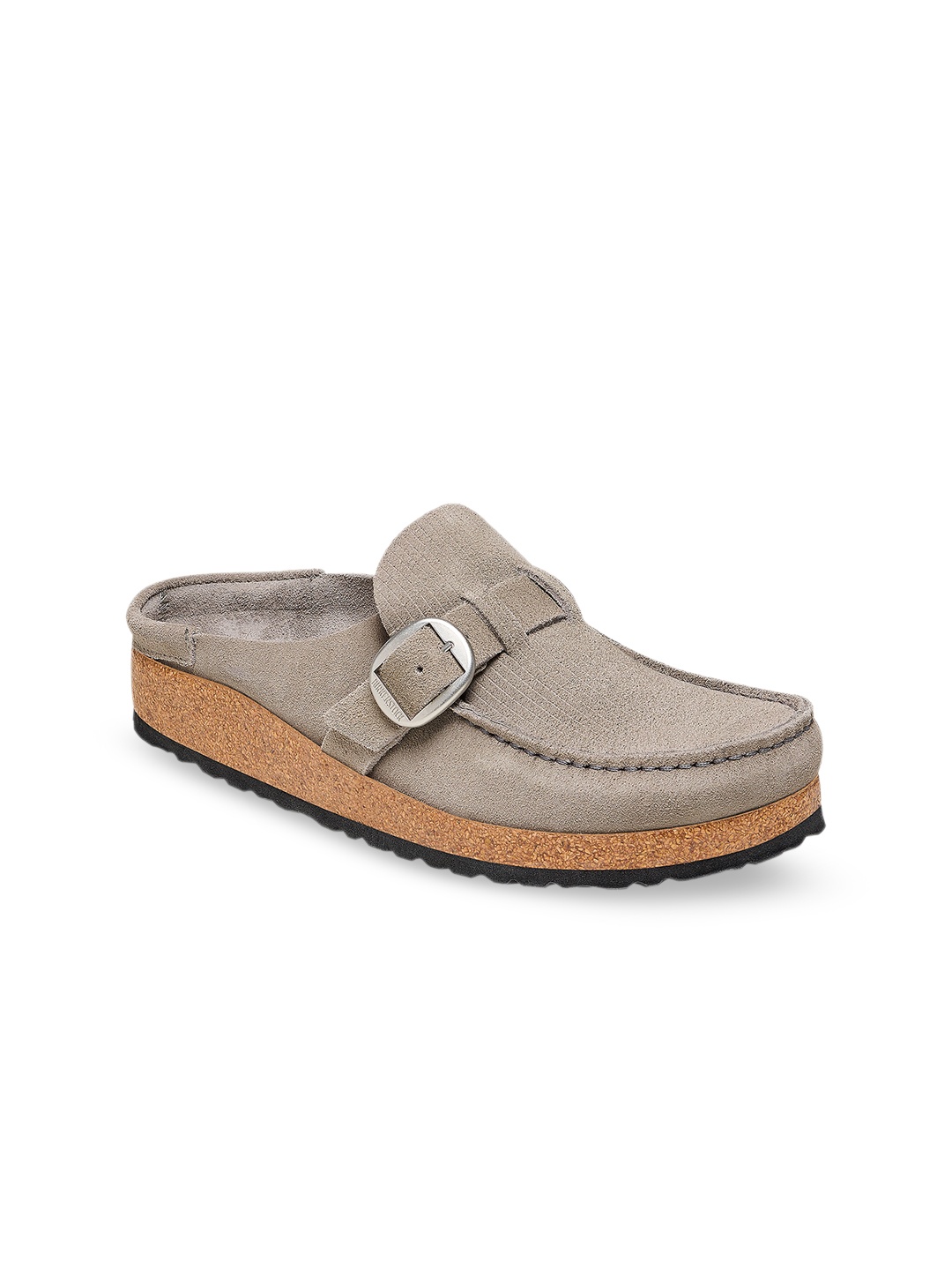 

Birkenstock Buckley Corduroy Stone Coin Narrow Width Suede Embossed Clogs, Grey