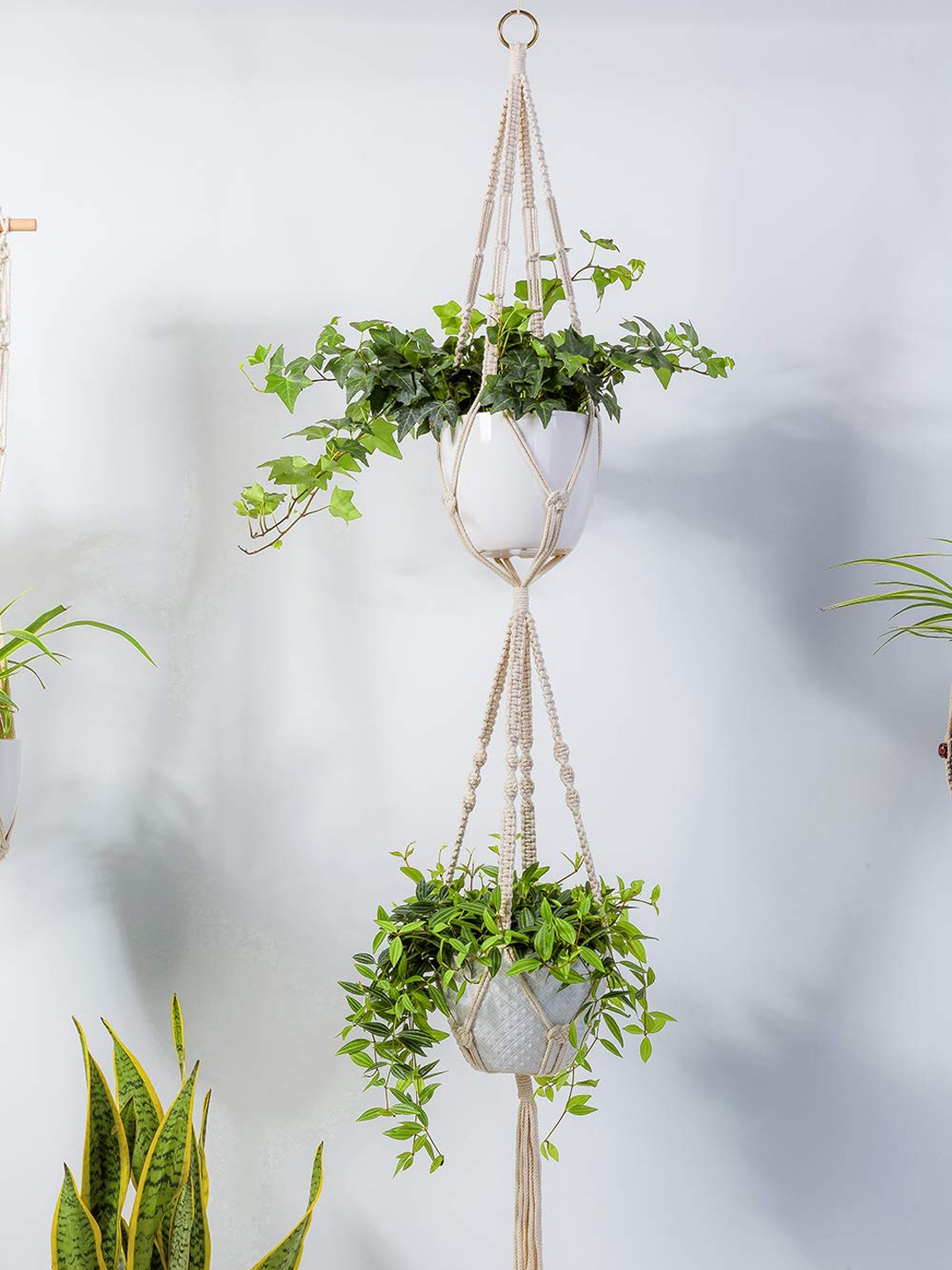 

ecofynd Off-White Macrame Plant Hanger