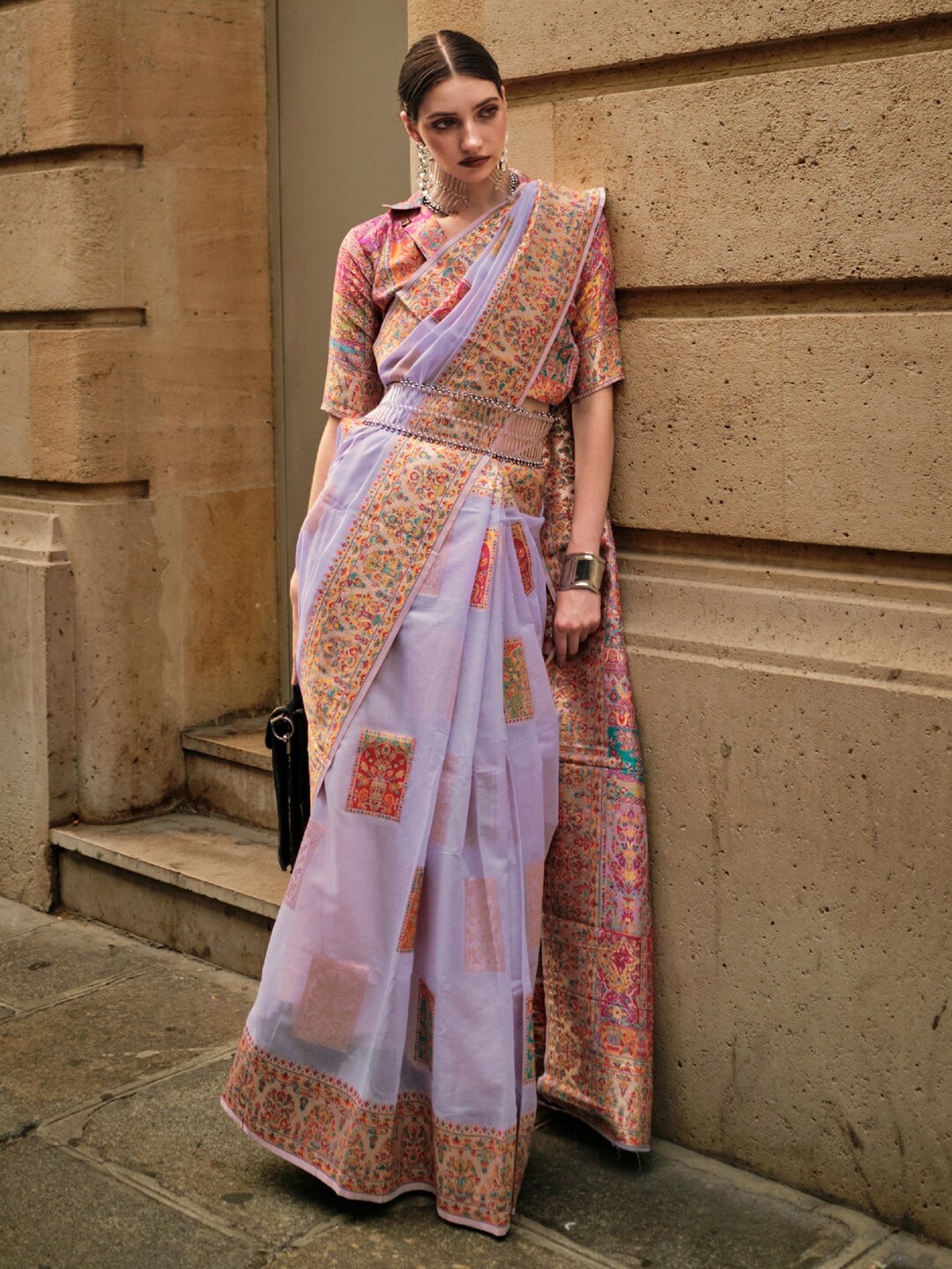 

Mitera Woven Design Bagh Zari Banarasi Saree, Lavender