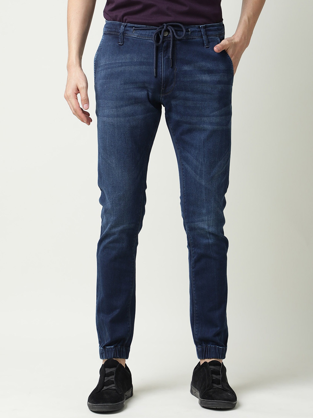 

RARE RABBIT Men Villa Slim Fit Stretchable Jeans, Navy blue