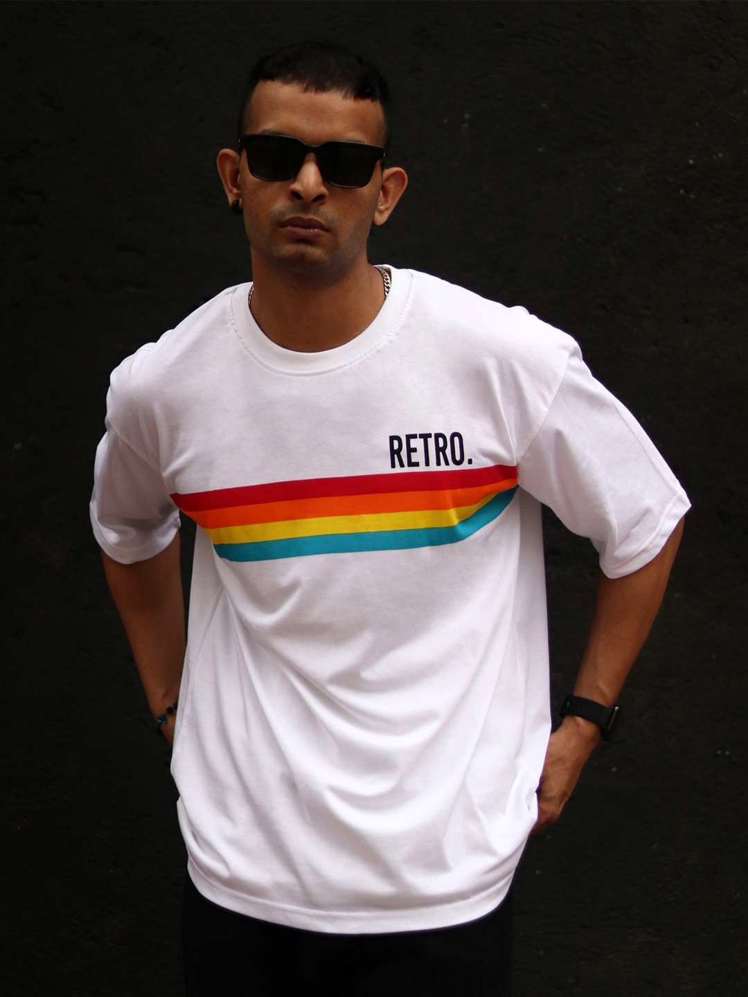 

Powerlook Colourblocked Cotton T-Shirt, White
