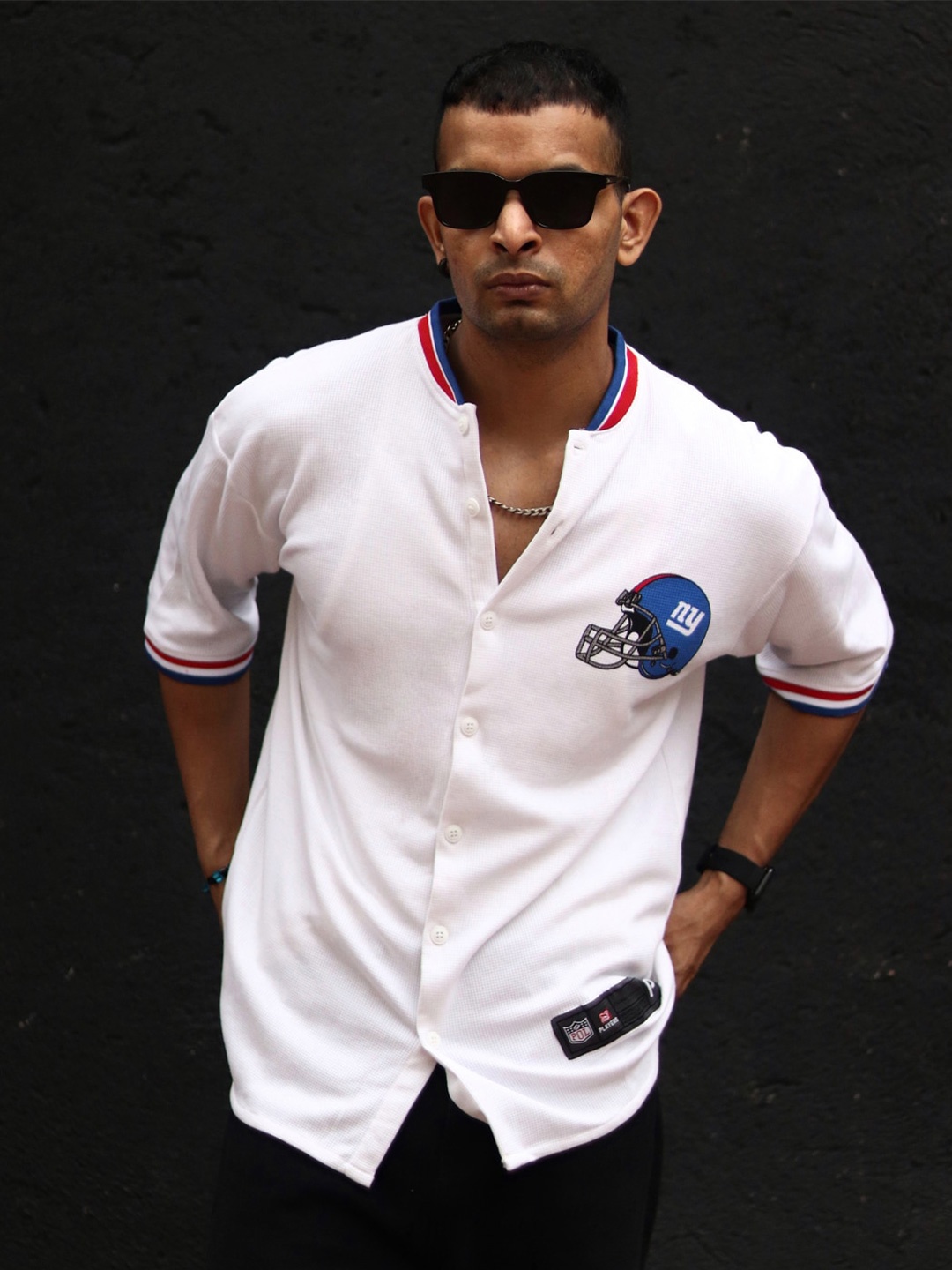

Powerlook White India Slim Oversized Mandarin Collar Casual Shirt