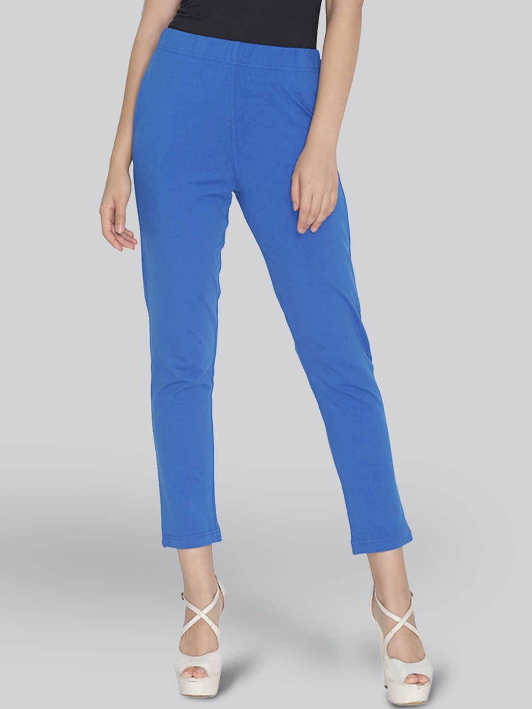 

LYRA Women Original Mid-Rise Cigarette Trousers, Blue