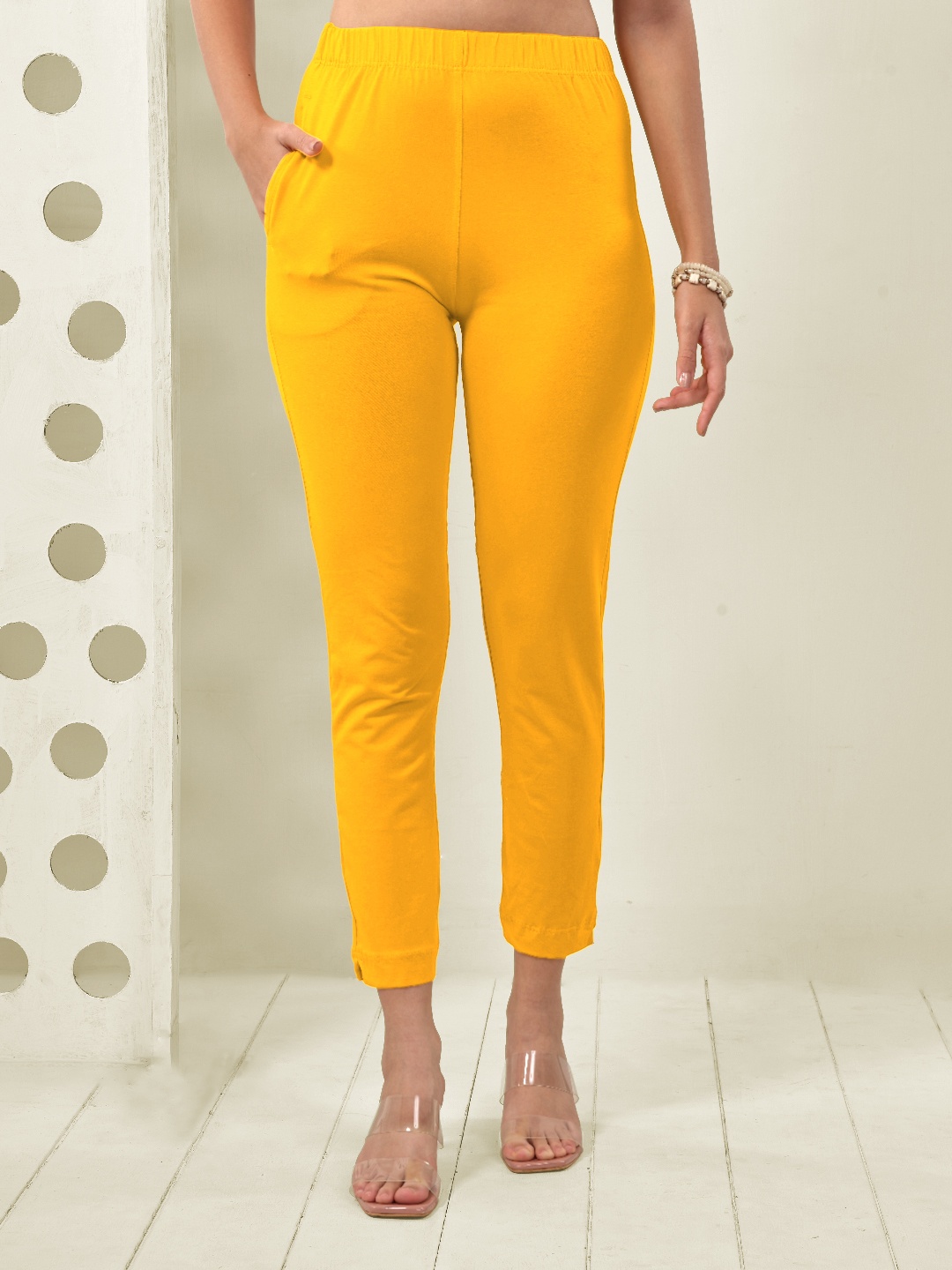 

LYRA Original Regular Fit Mid-Rise Cotton Trousers, Yellow