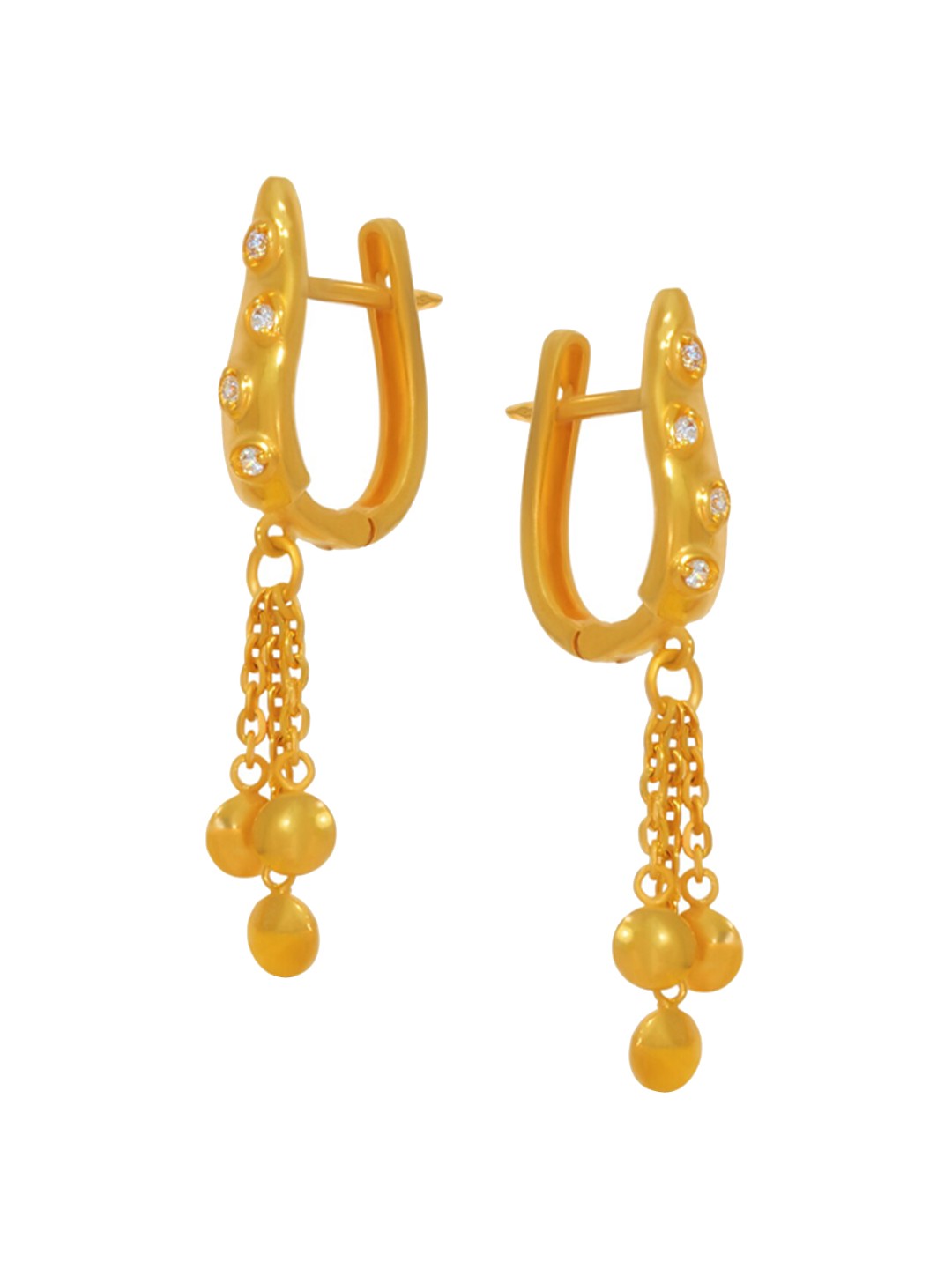 

BHIMA Stone Hanging Ring 22KT Gold Earrings-4.37gm