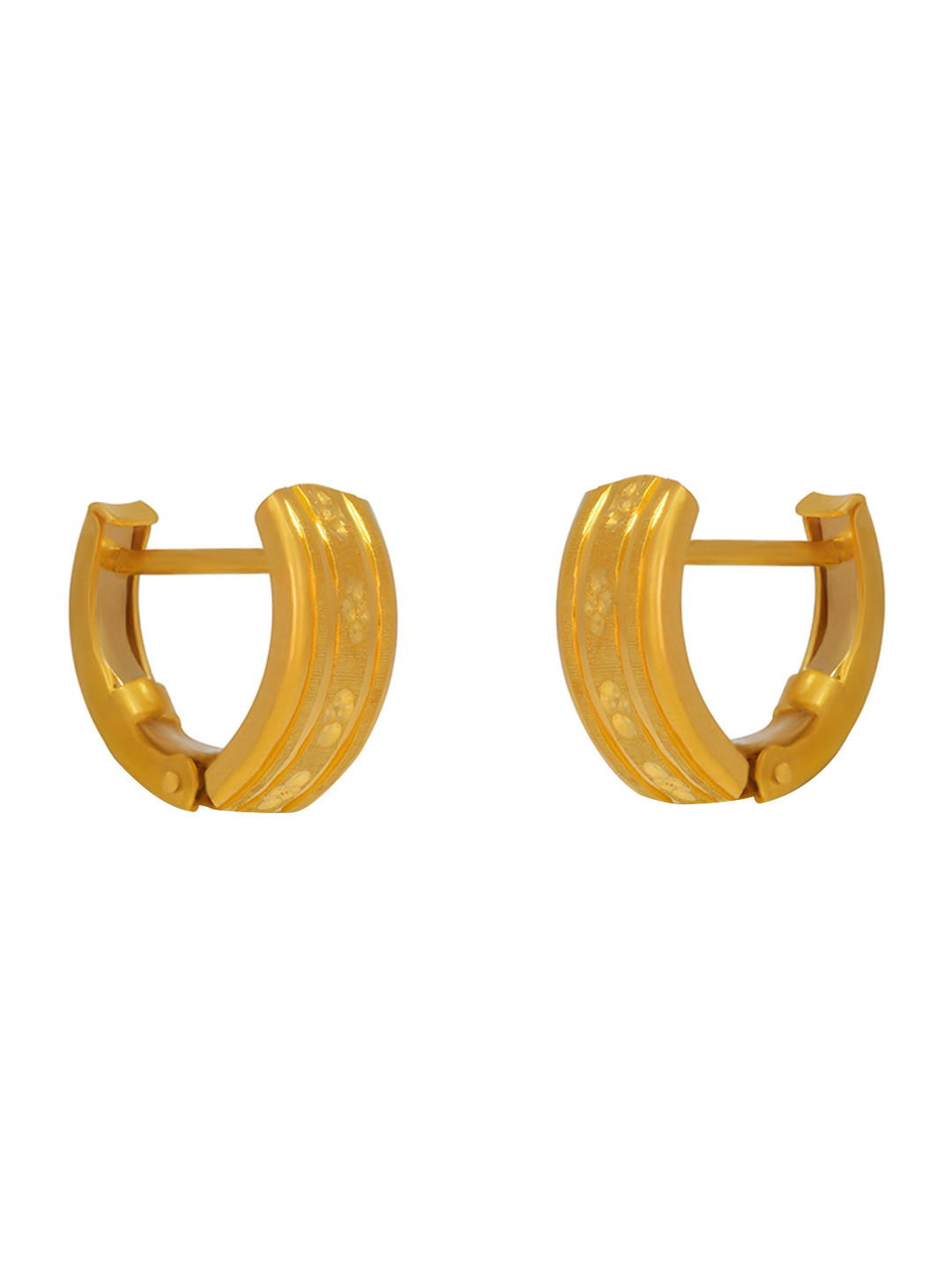 

BHIMA 22K Hallmark 916 Purity Yellow Gold Design Flat Ring Stud