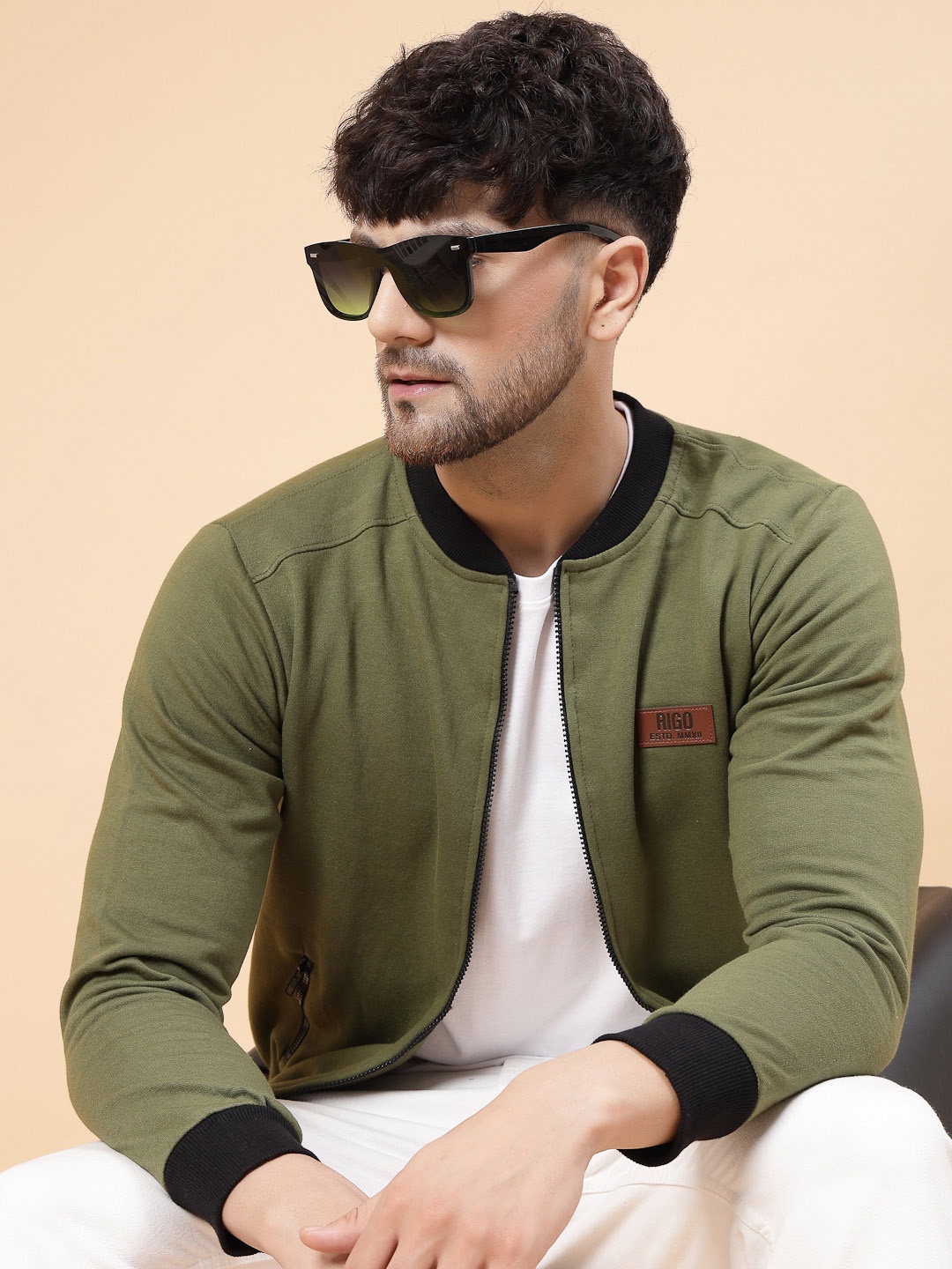 

Rigo Men Lightweight Bomber Jacket, Olive