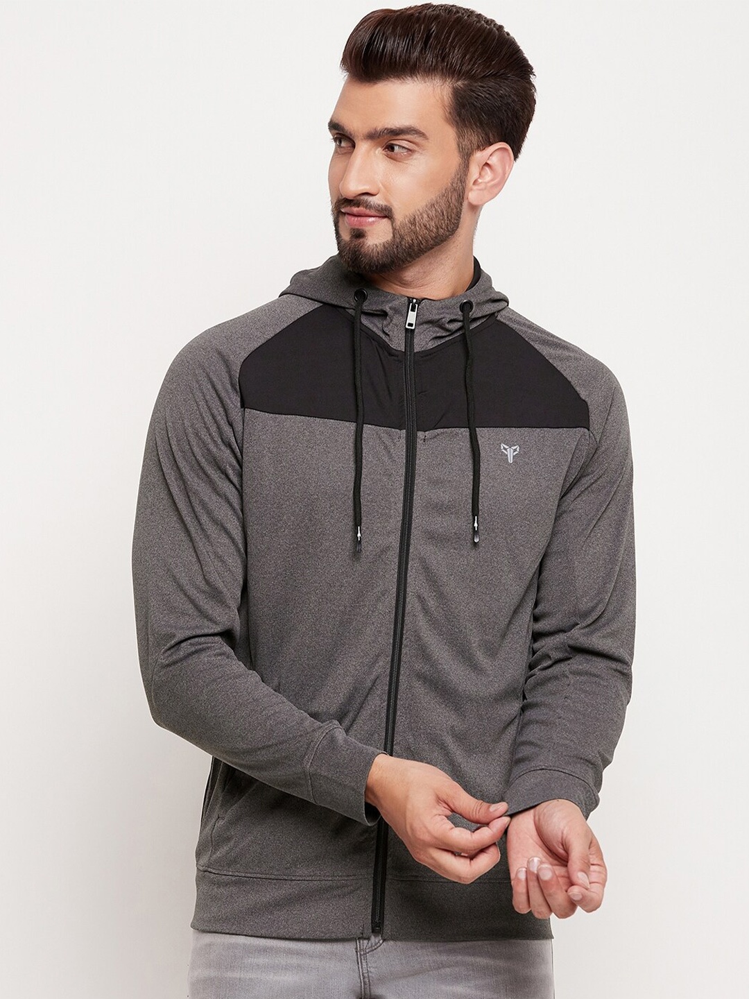 

POKER Colourblocked Hooded Sweatshirt, Grey