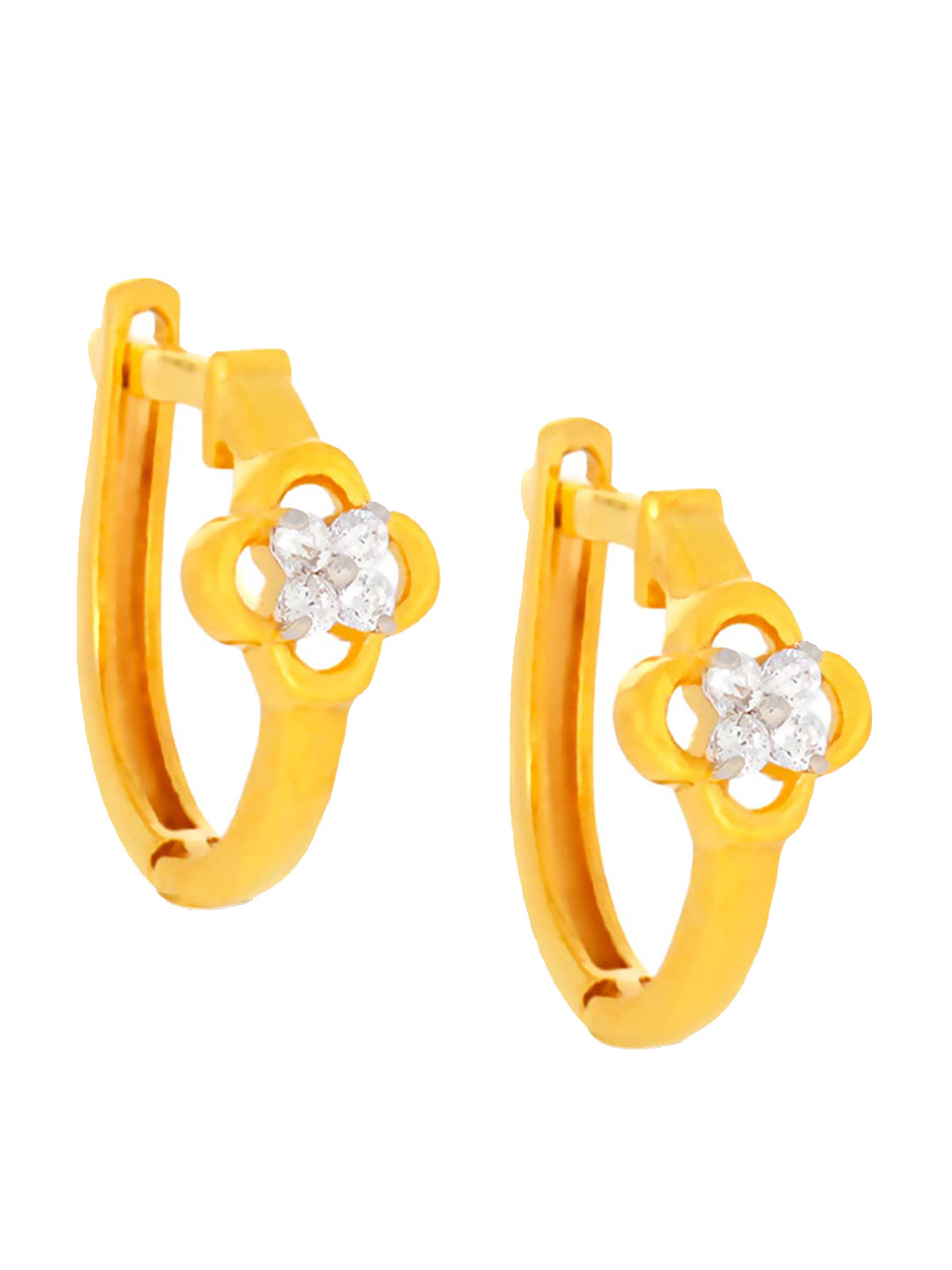 

BHIMA 22K Hallmark 916 Purity Yellow Gold Moulding 4 Stone Ring Stud
