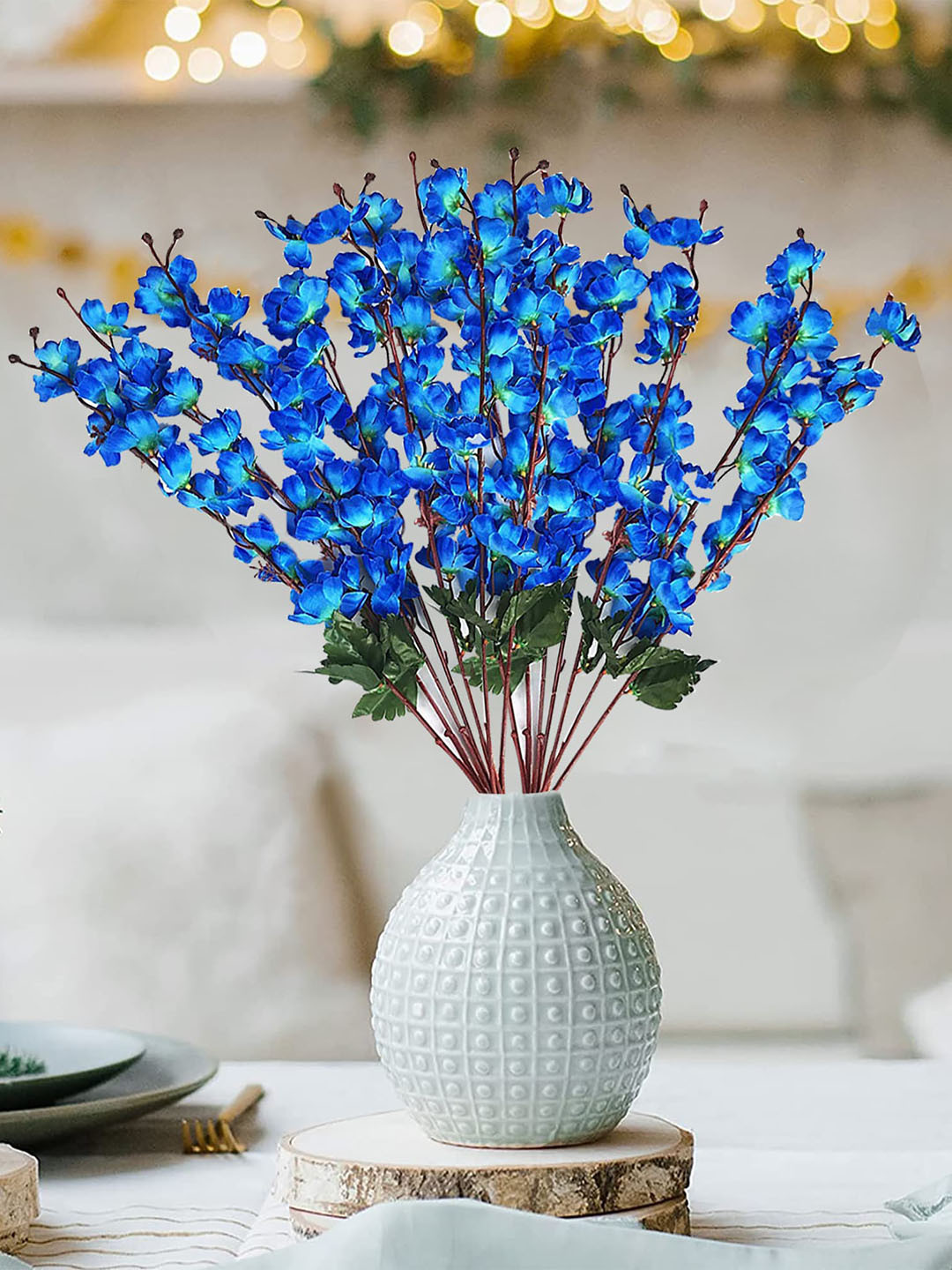 

Homesake Blue 4 Pieces Blossom UV Resistant Artificial Flower Bunches