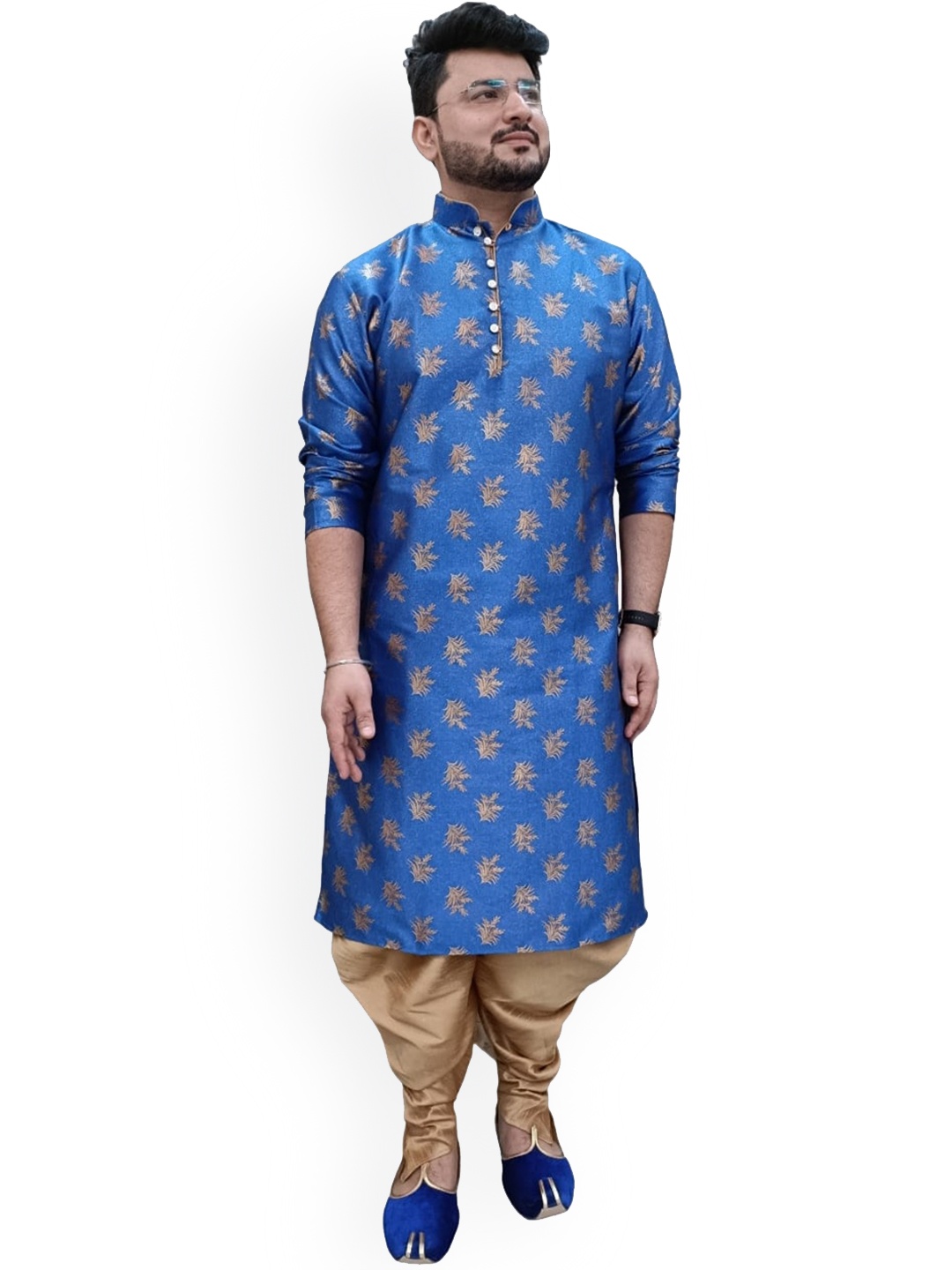 

Sydney Heights Woven Design Regular Kurta With Dhoti Pants, Blue