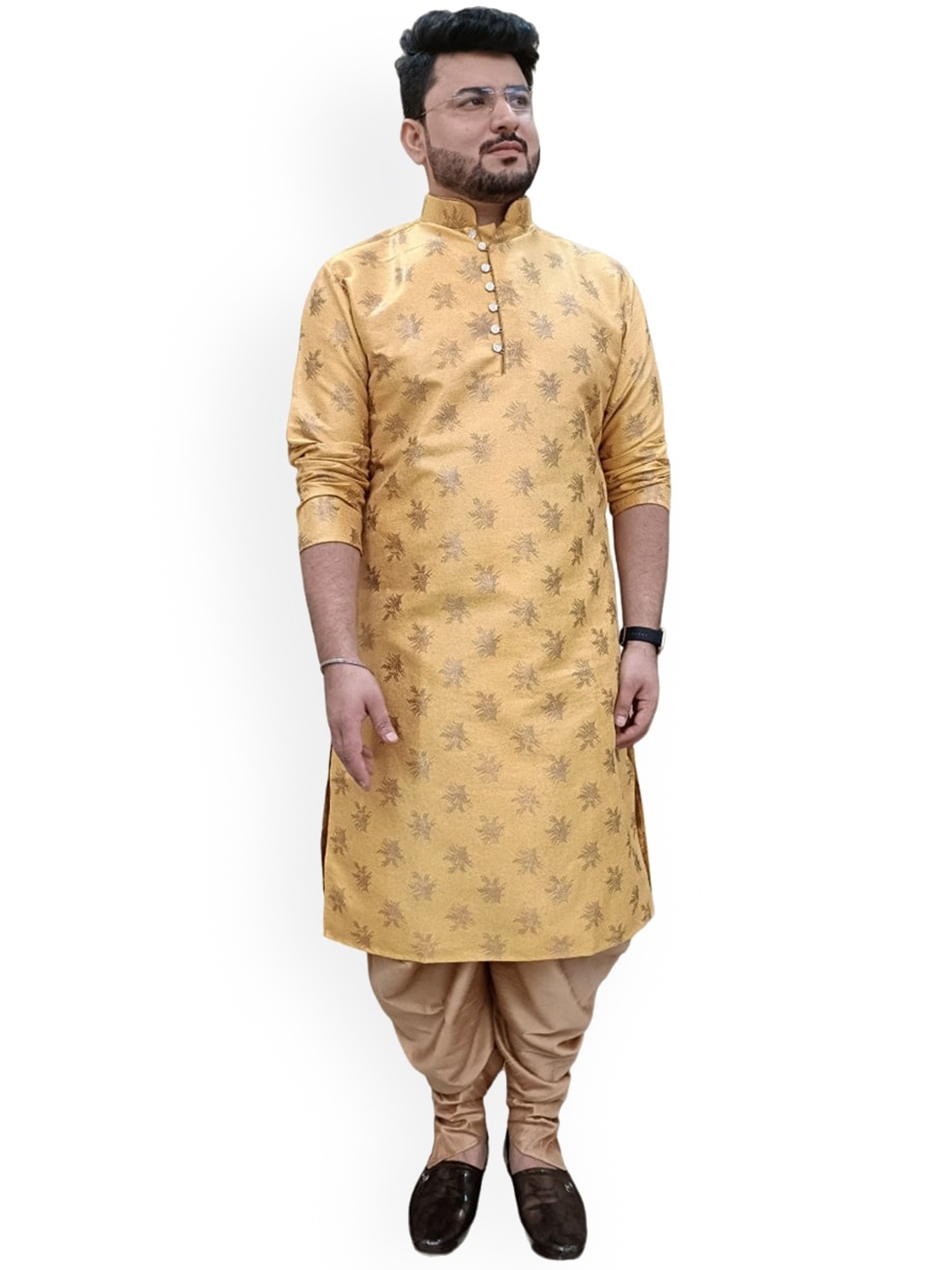 

Sydney Heights Woven Design Regular Kurta With Dhoti Pants, Yellow