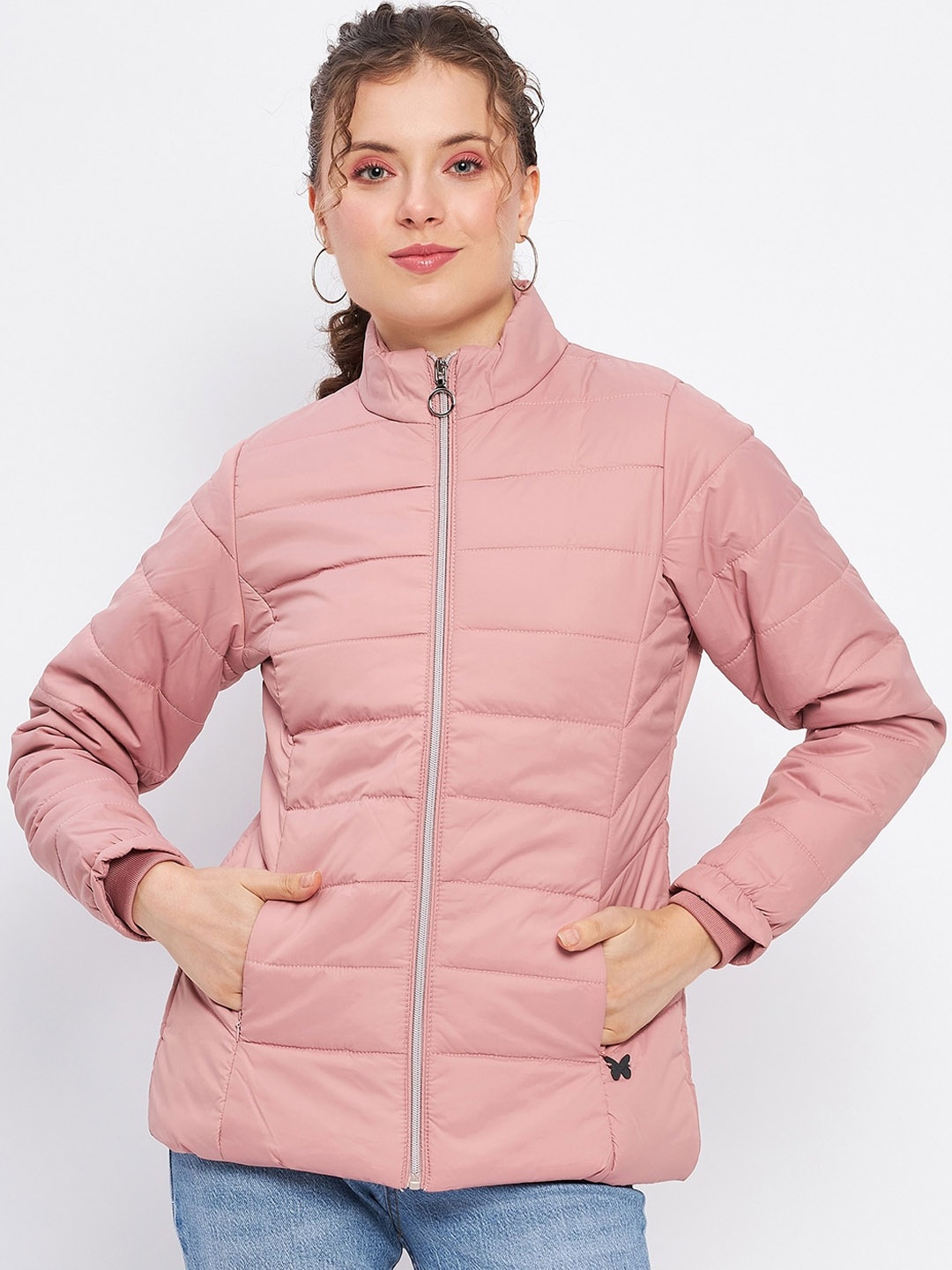 

Duke Mock Collar Padded Jacket, Pink