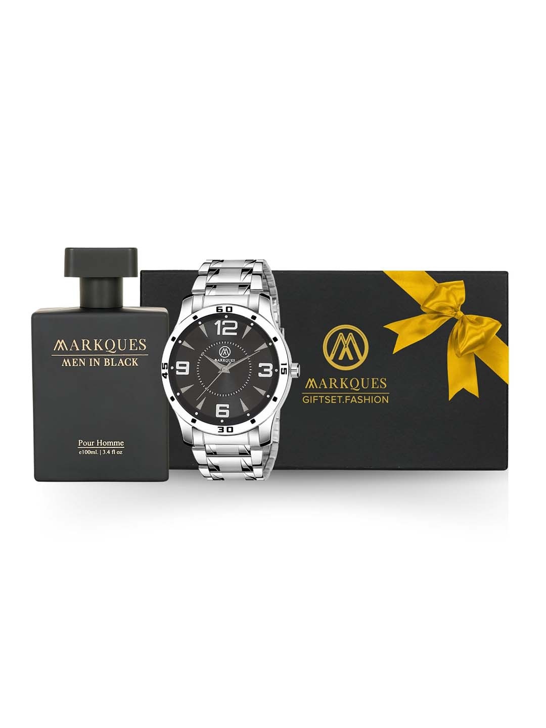 

MARKQUES Luxury Perfume and Watch Gift Set, Black