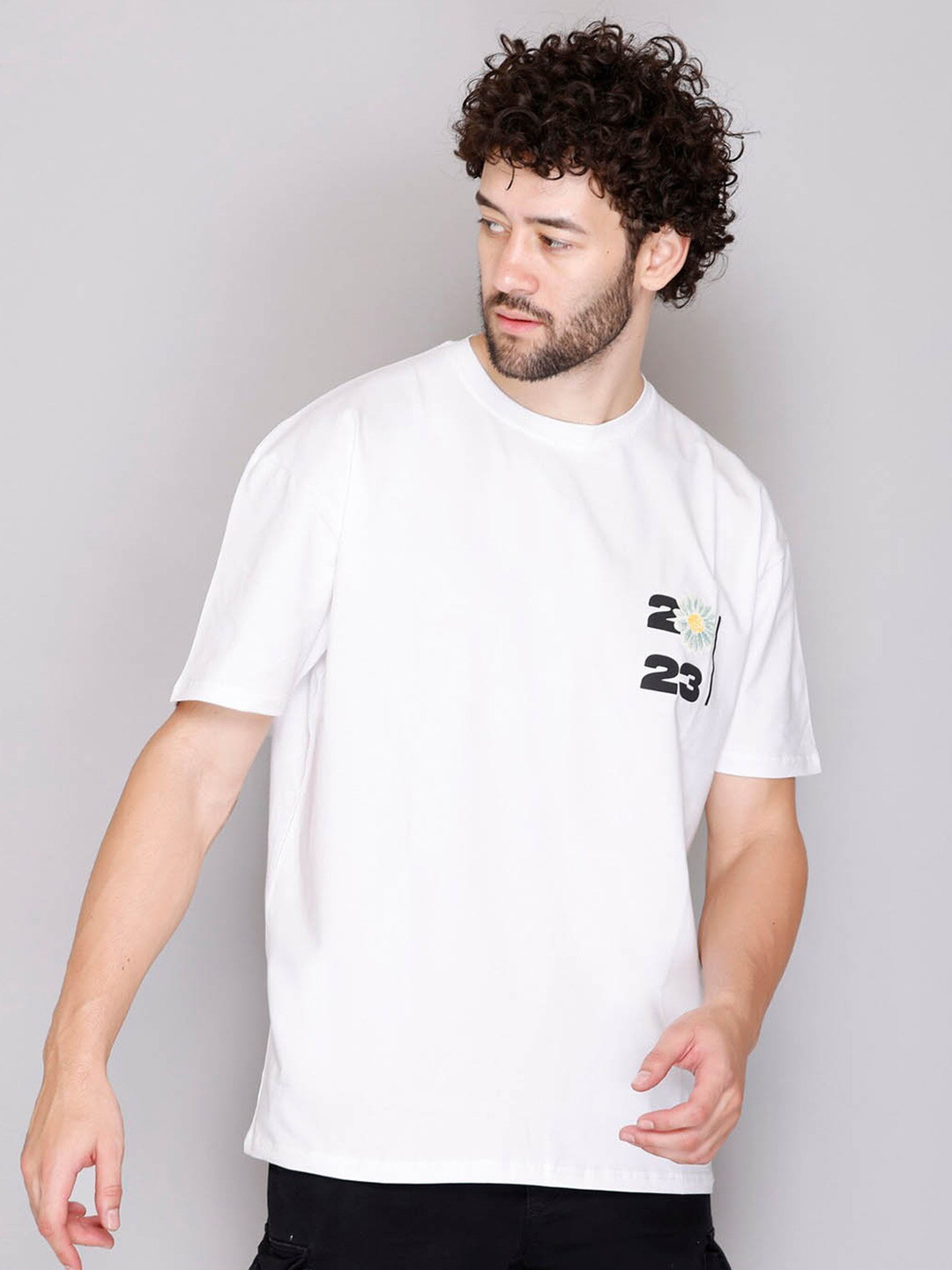 

Concede Graphic Printed Oversized Cotton T-shirt, White