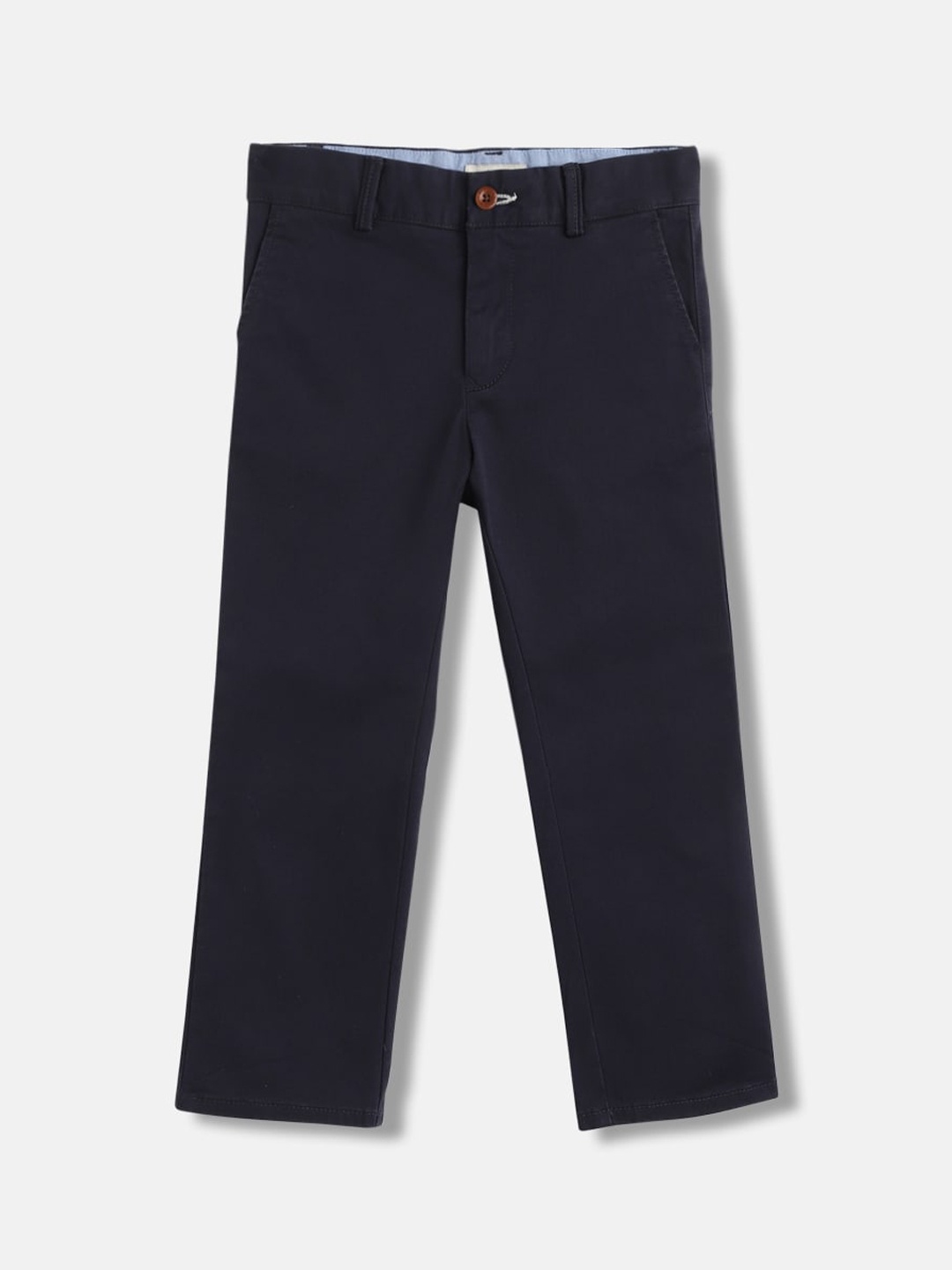 

GANT Boys Mid Rise Regular Fit Plain Organic Cotton Chinos Trousers, Navy blue