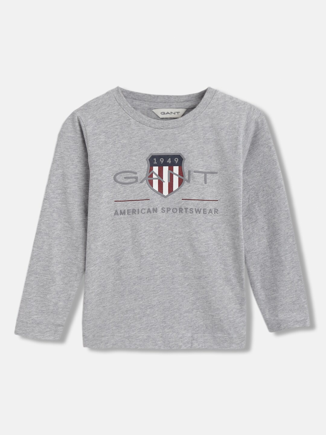 

GANT Boys Brand Logo Printed Organic Cotton T-shirt, Grey