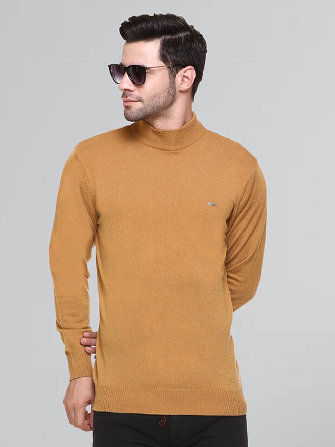 

GODFREY High Neck Long Sleeves Wool Pullover, Mustard