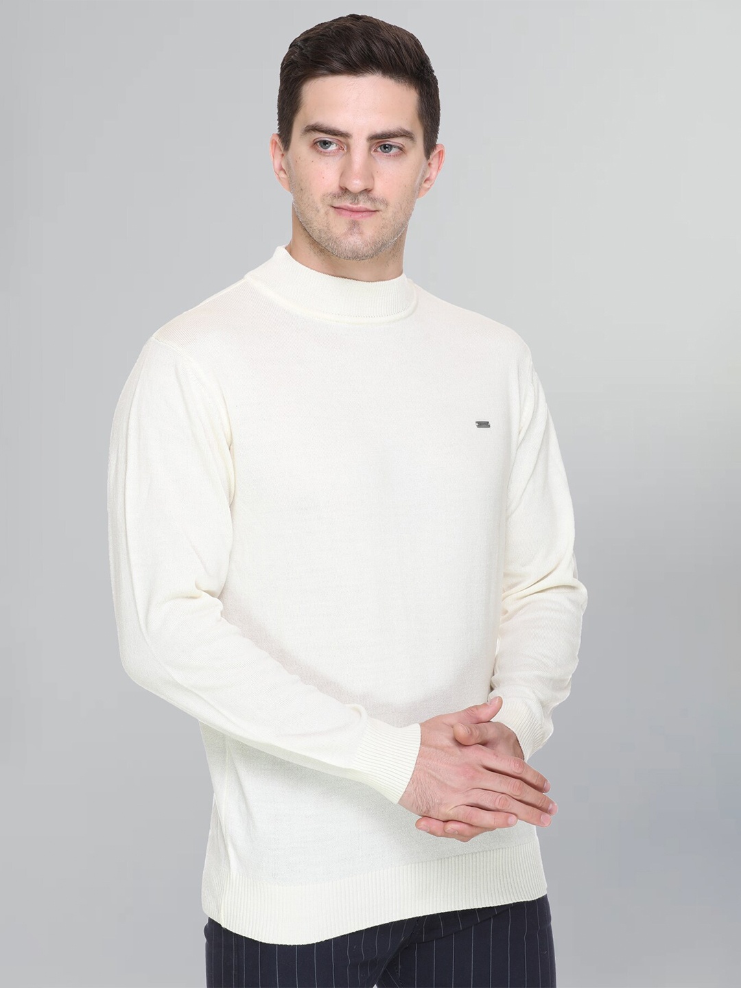 

GODFREY High Neck Long Sleeves Wool Pullover, Off white