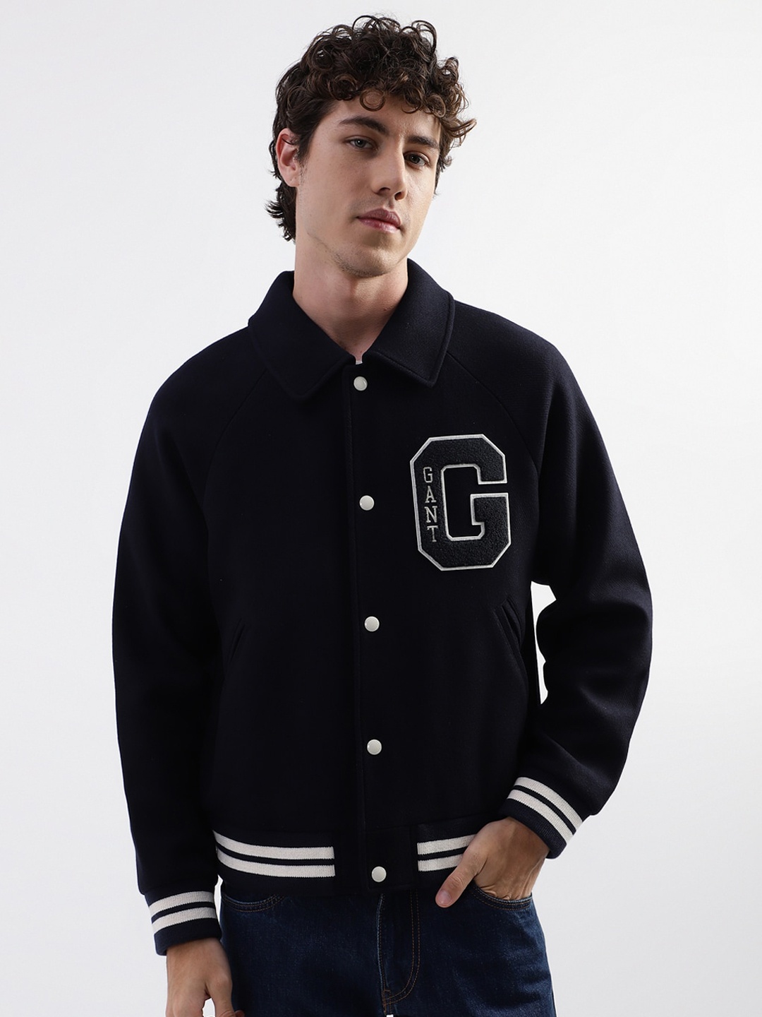 

GANT Woollen Varsity Jacket, Navy blue