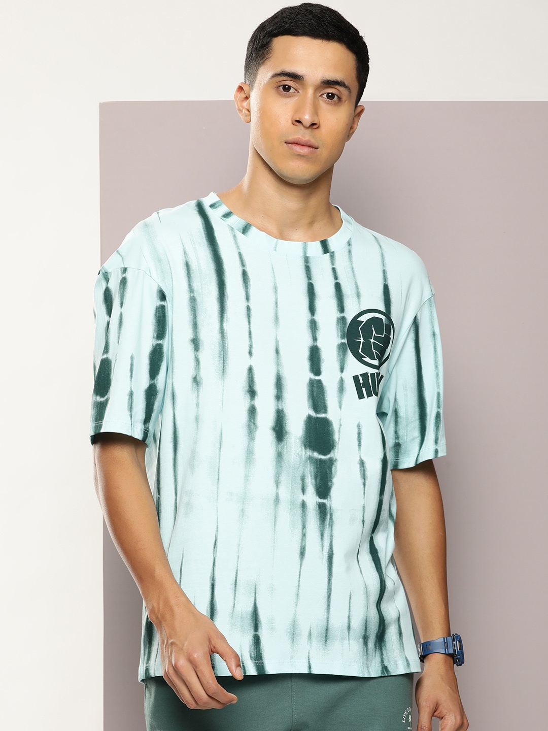 

Kook N Keech Men Hulk Printed Drop-Shoulder Sleeves Oversized Pure Cotton T-shirt, Off white