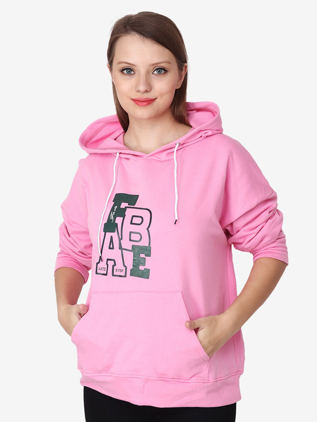 

Steele Typography Printed Hooded Wool Sweatshirt, Pink