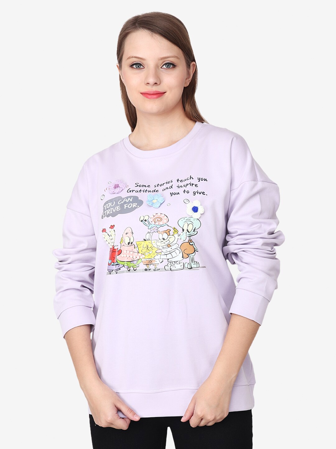

Steele Round Neck Printed Sweatshirt, Purple