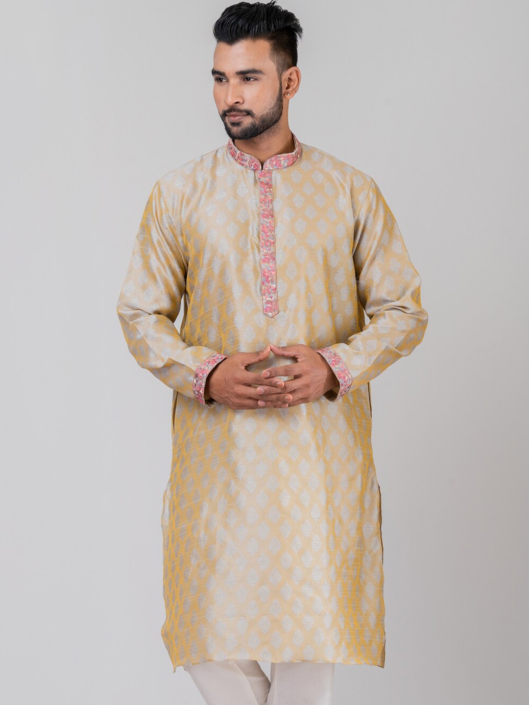 

HU - Handcrafted Uniquely Ethnic Motifs Printed Straight Kurta, Orange