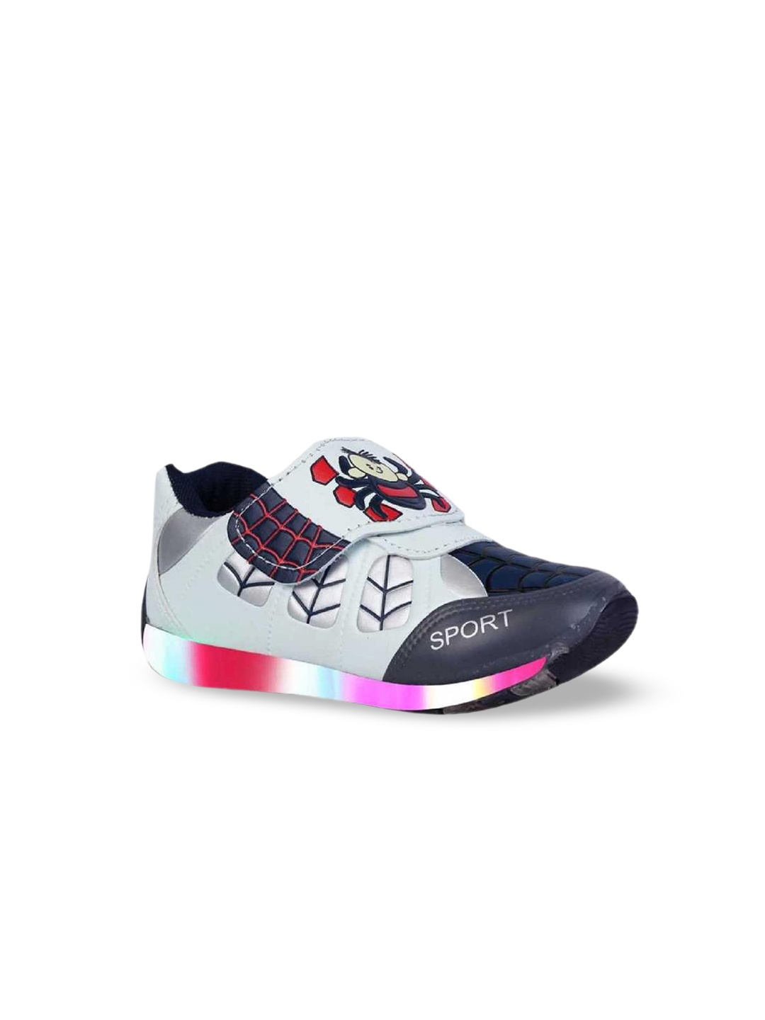 

BAESD Kids Printed Lightweight LED Comfort Insole Sneakers, Black