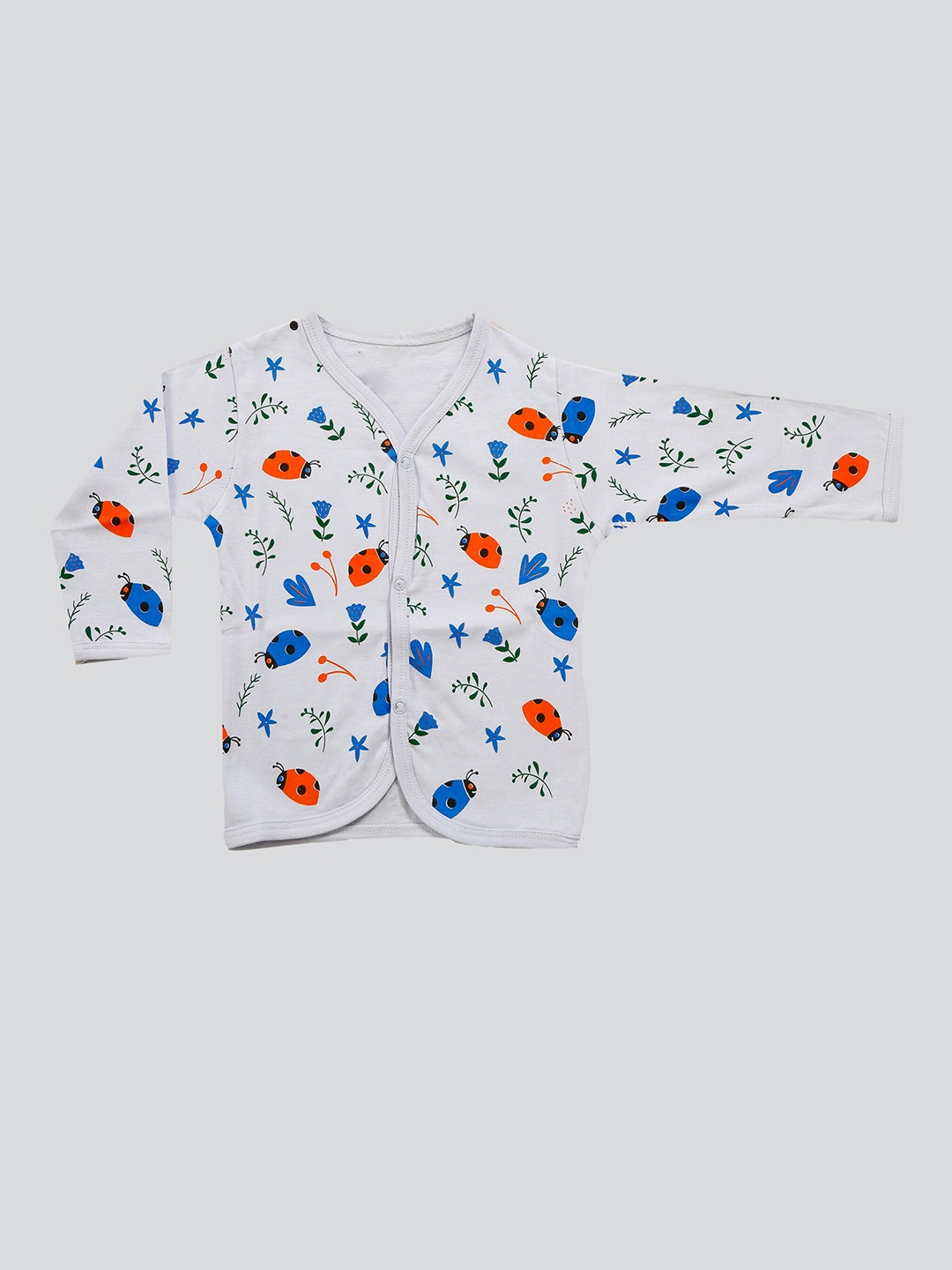

Mojua Kids Floral Printed V-Neck Cotton Shirt, Blue