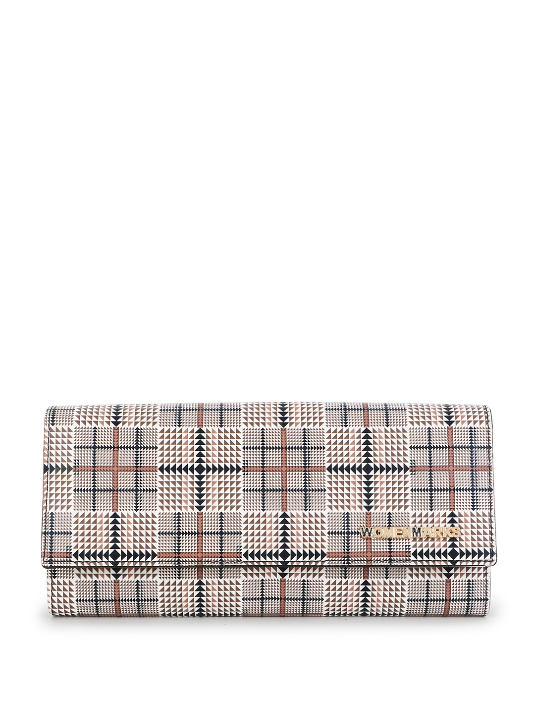 

WOMEN MARKS Geometric Printed Purse, Beige