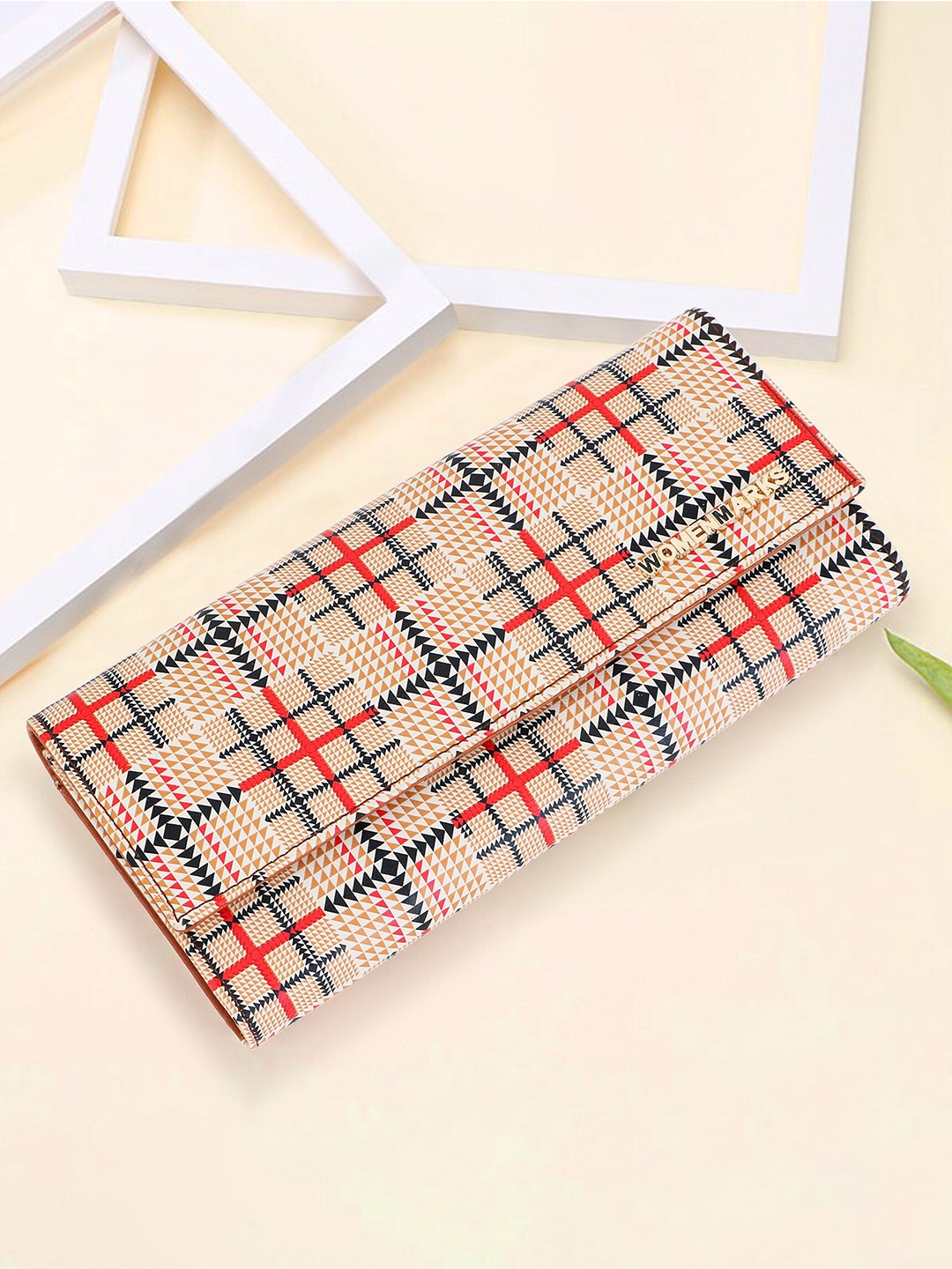 

WOMEN MARKS Printed Purse Clutch, Beige