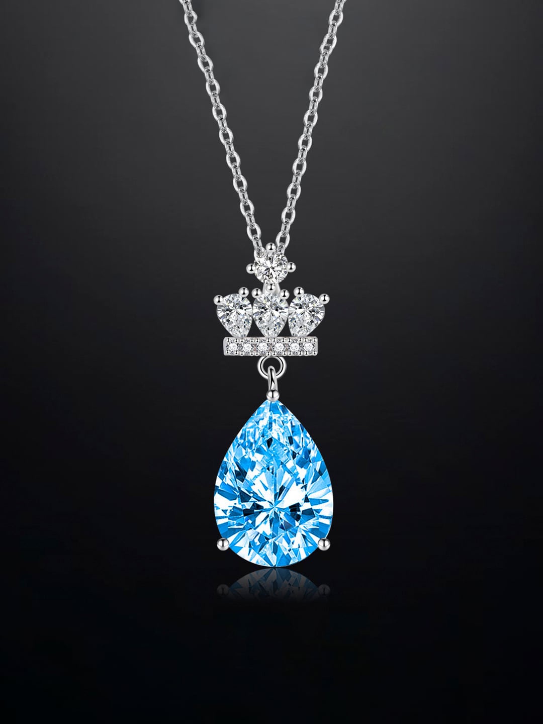 

Designs & You Silver-Plated CZ-Studded Pendant With Chain